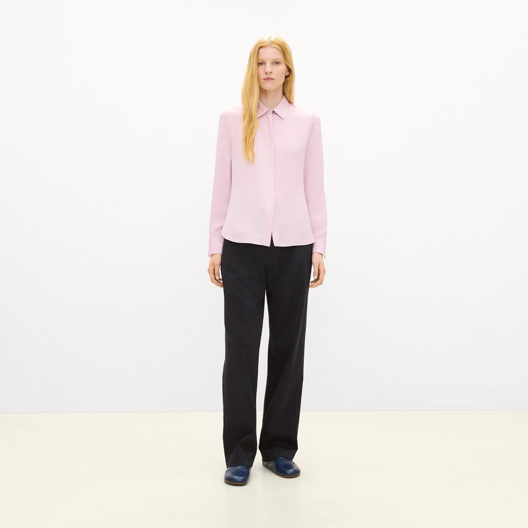 Fitted Shirt in Silk Georgette