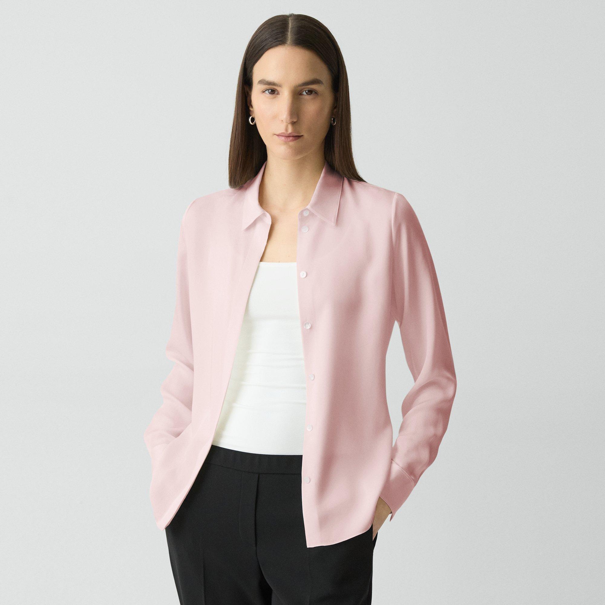 Fitted Shirt in Silk Georgette