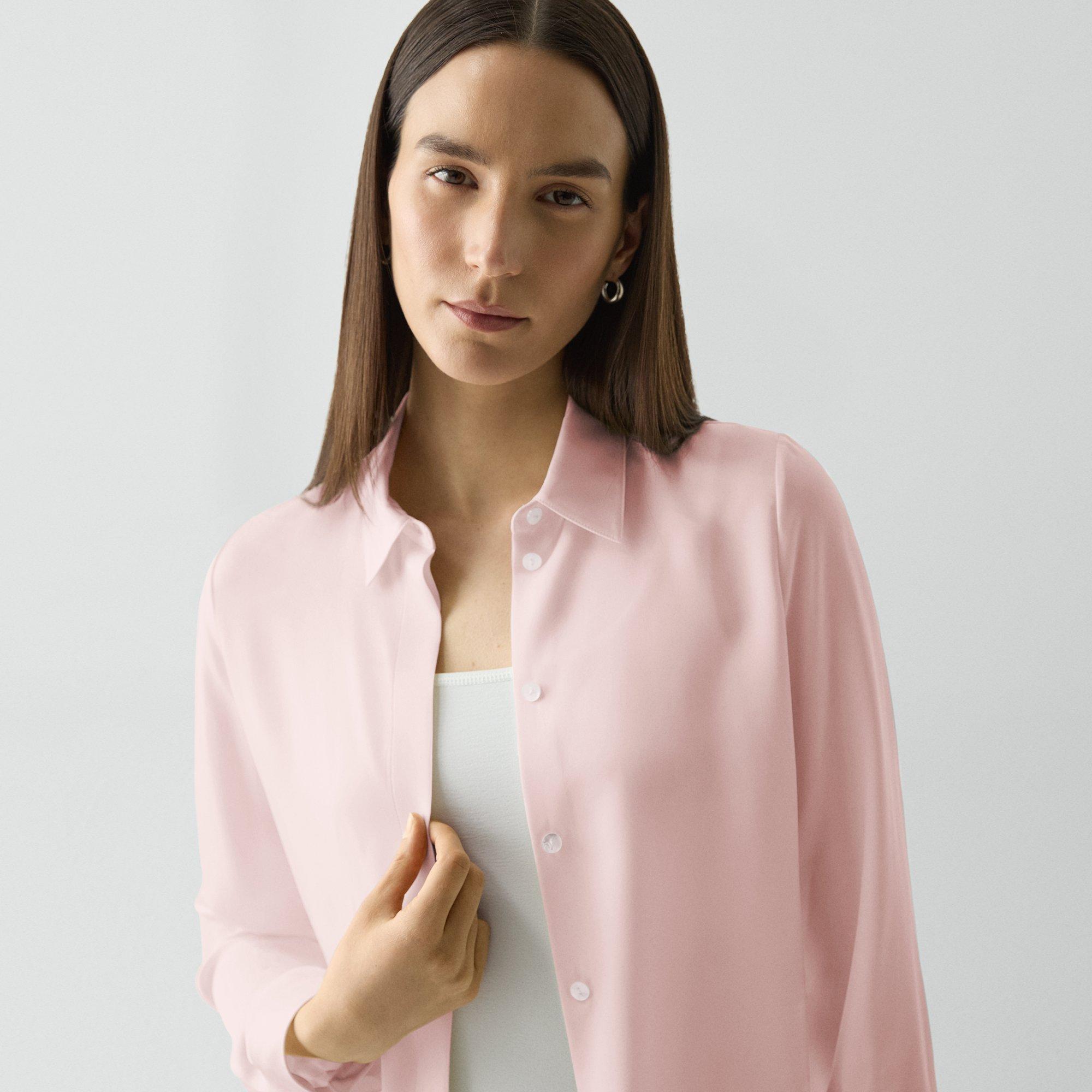 Fitted Shirt in Silk Georgette