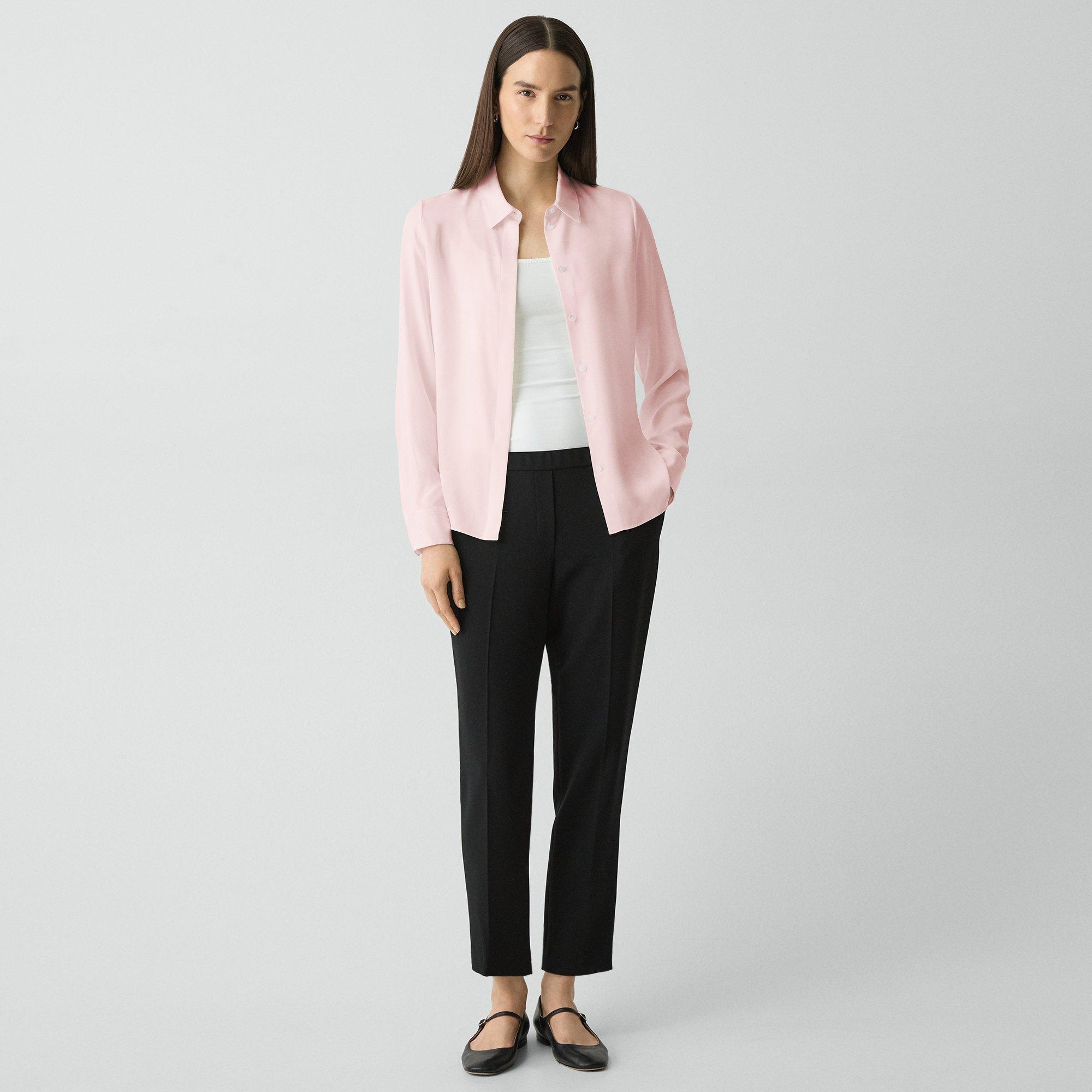 Fitted Shirt in Silk Georgette