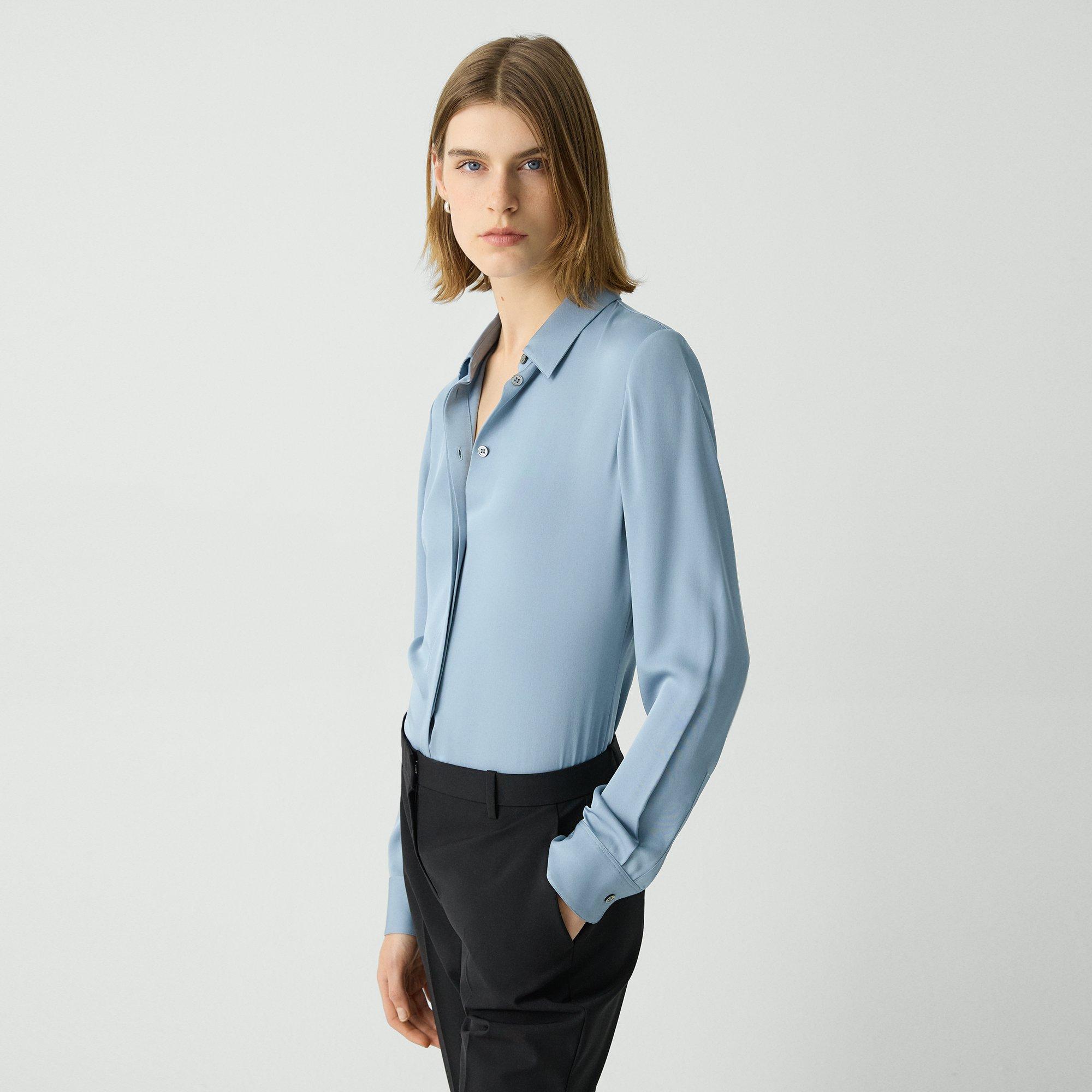 Fitted Shirt in Silk Georgette