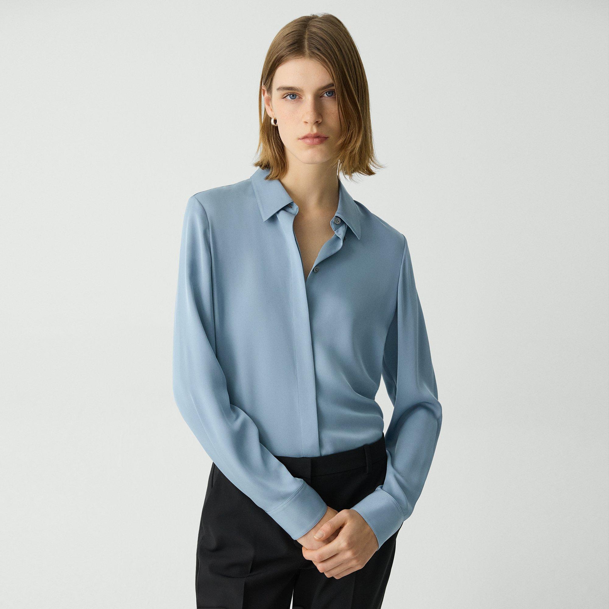 Fitted Shirt in Silk Georgette