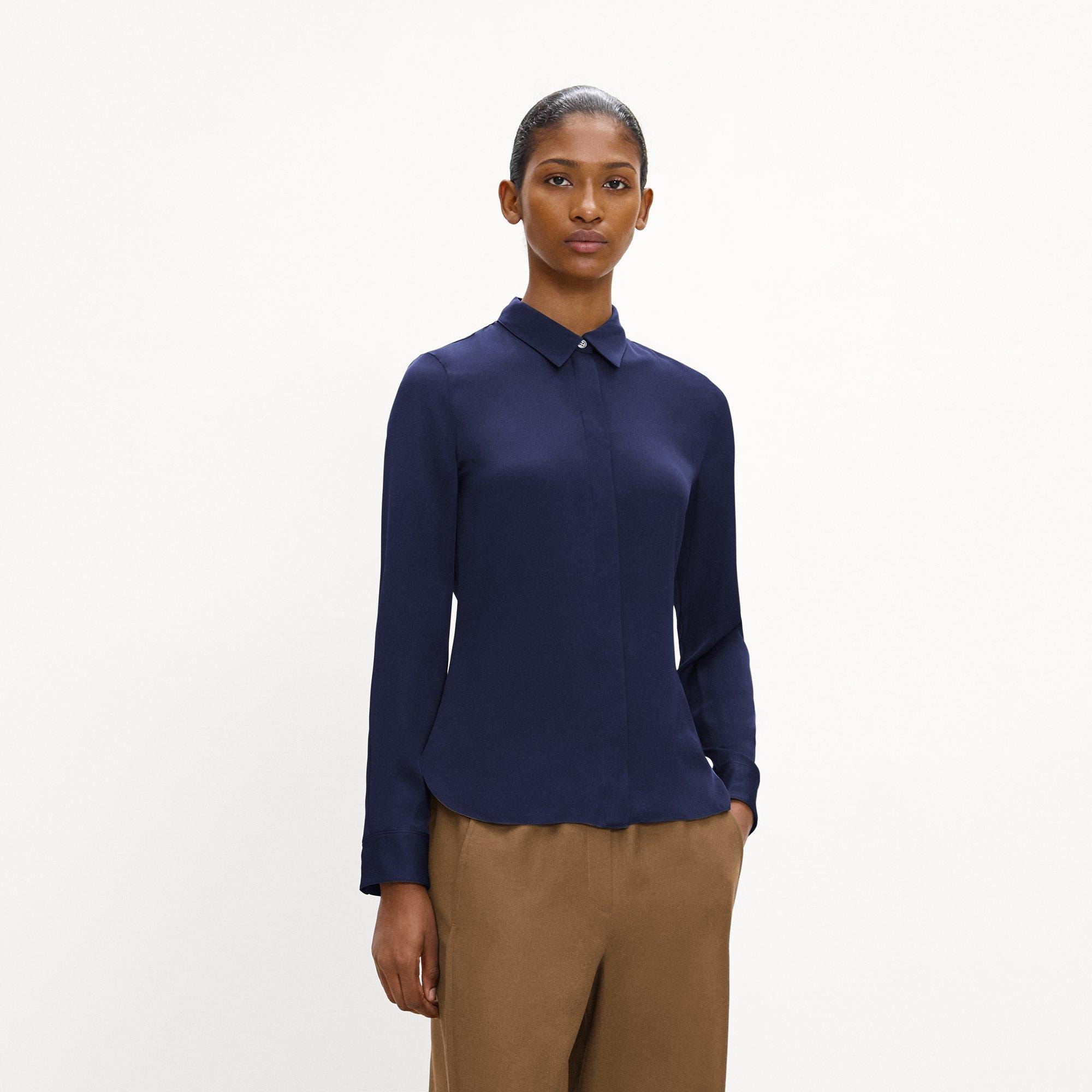 Fitted Shirt in Silk Georgette