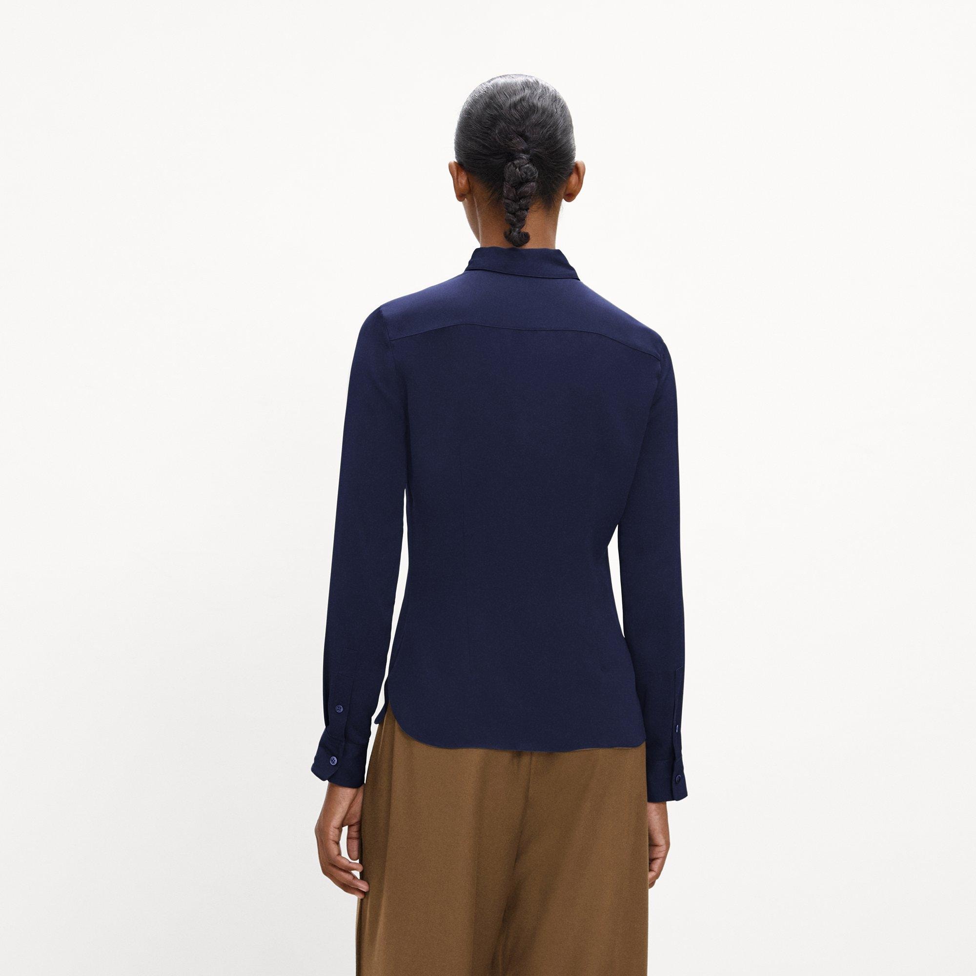 Fitted Shirt in Silk Georgette