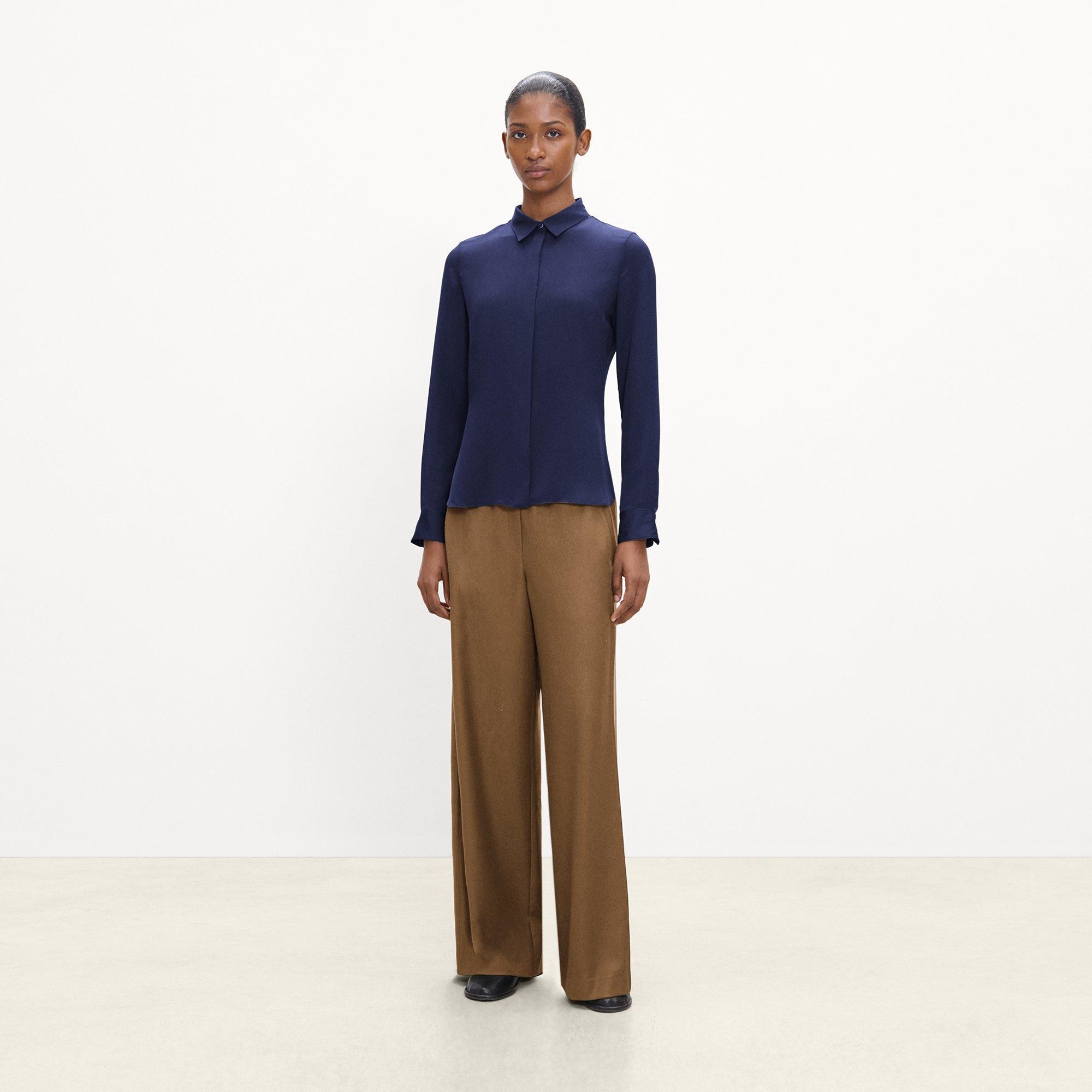 Fitted Shirt in Silk Georgette