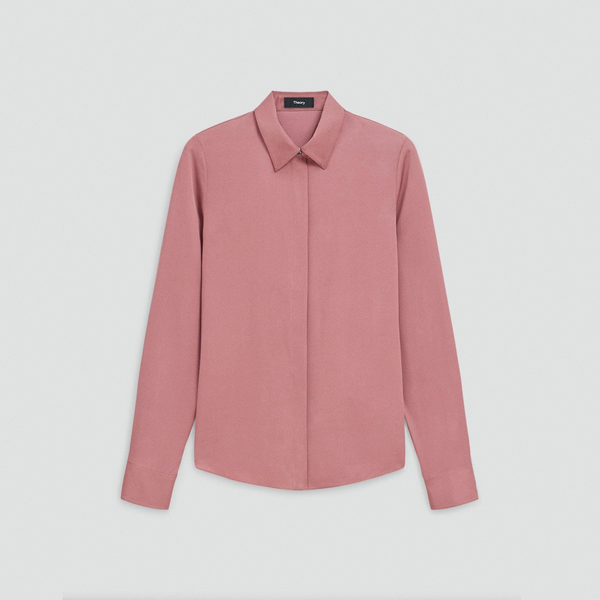 Fitted Shirt in Silk Georgette