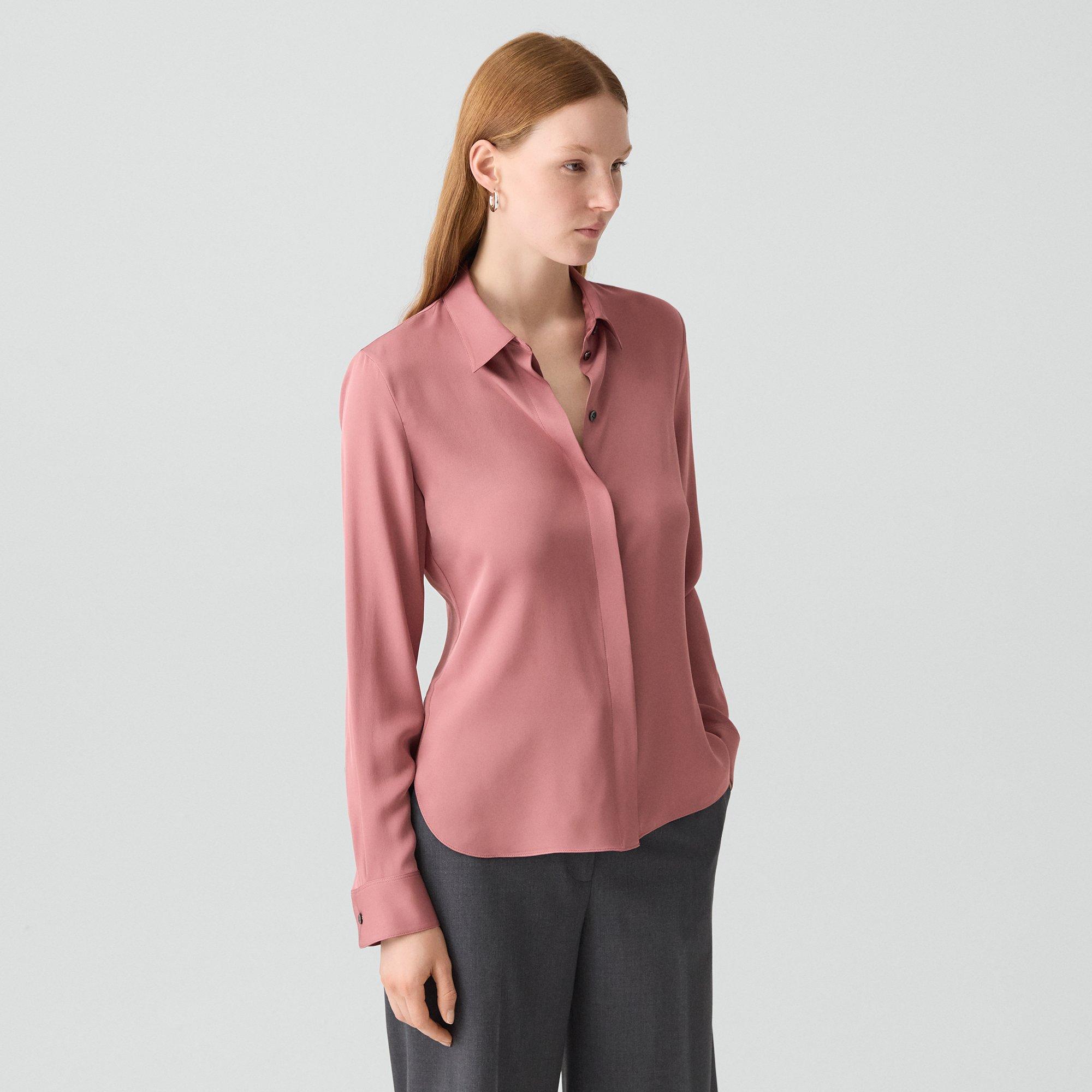 Fitted Shirt in Silk Georgette