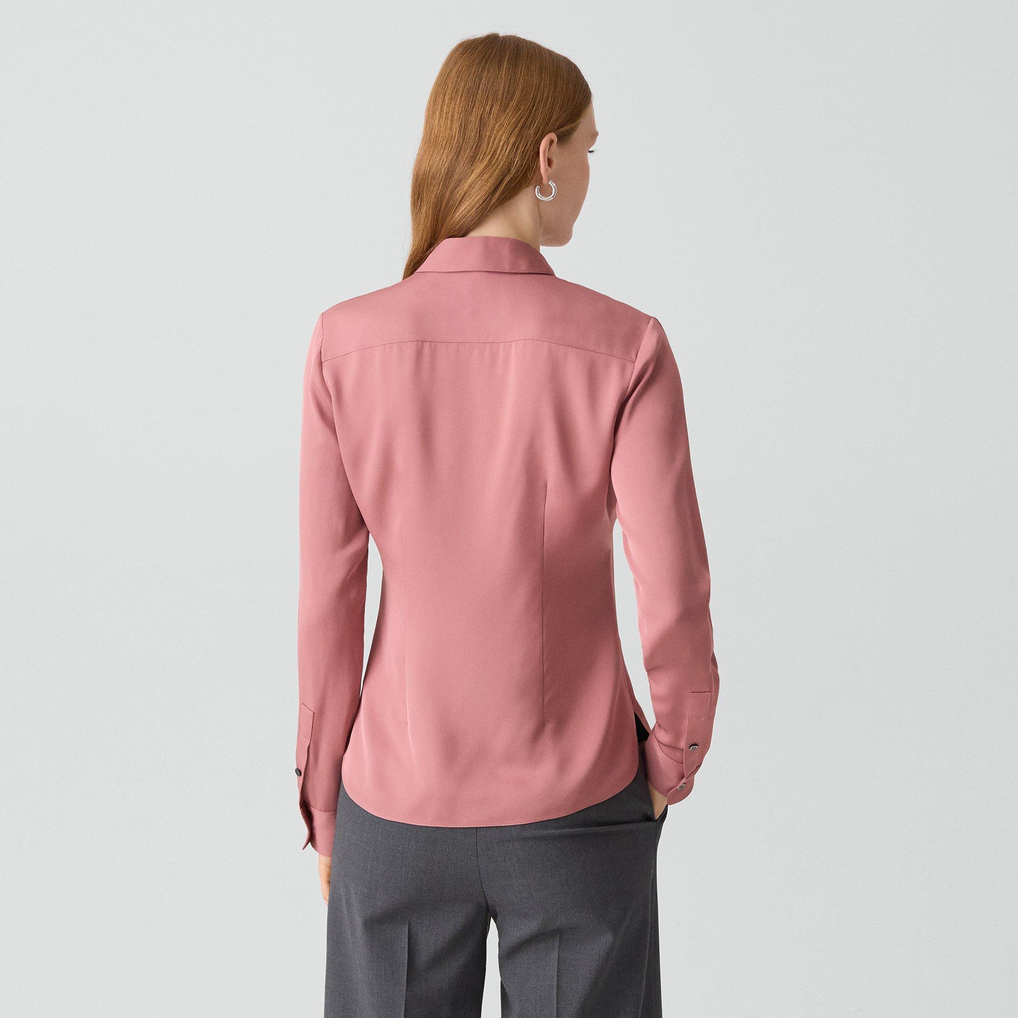 Fitted Shirt in Silk Georgette