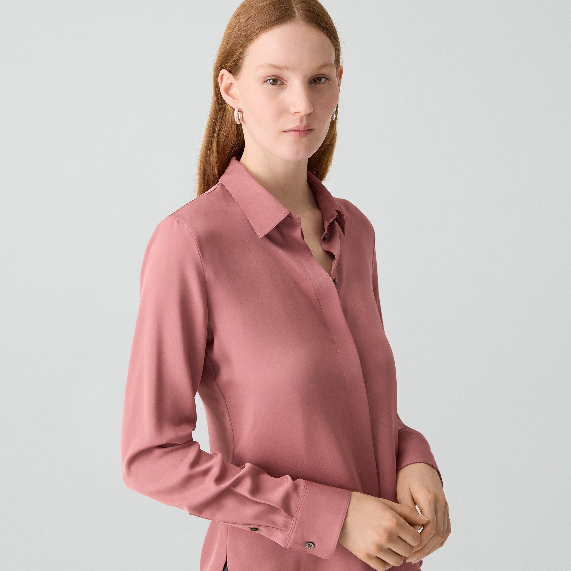 Fitted Shirt in Silk Georgette