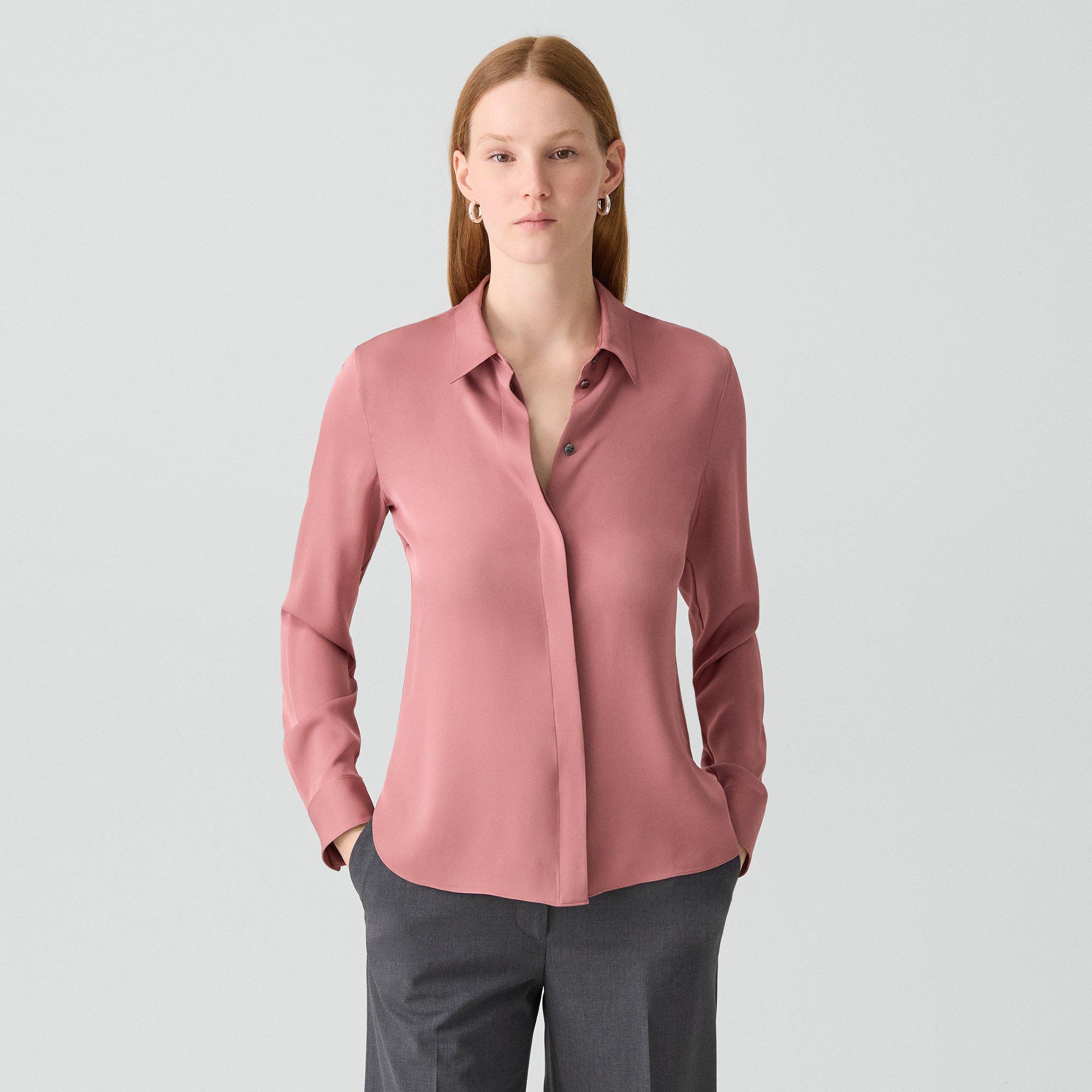 Fitted Shirt in Silk Georgette