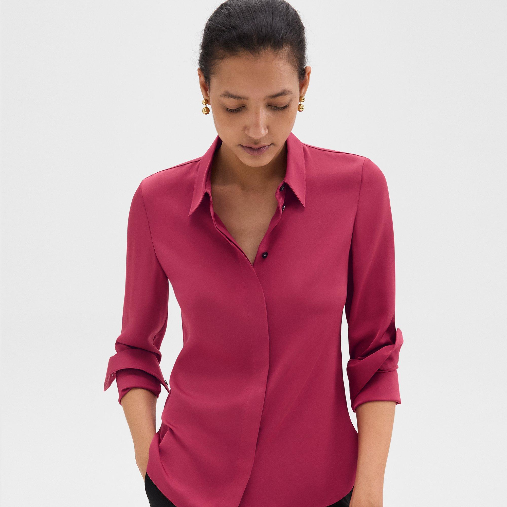 Fitted Shirt in Silk Georgette