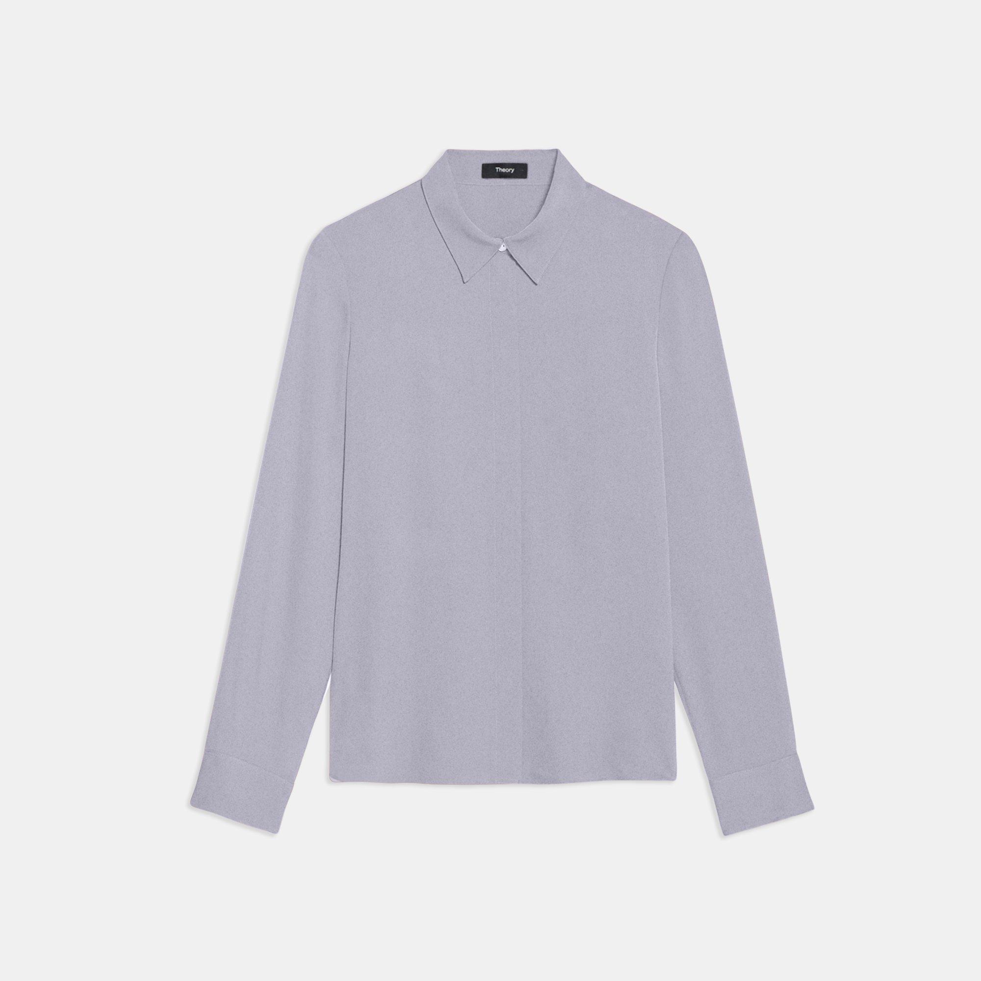 Fitted Shirt in Silk Georgette