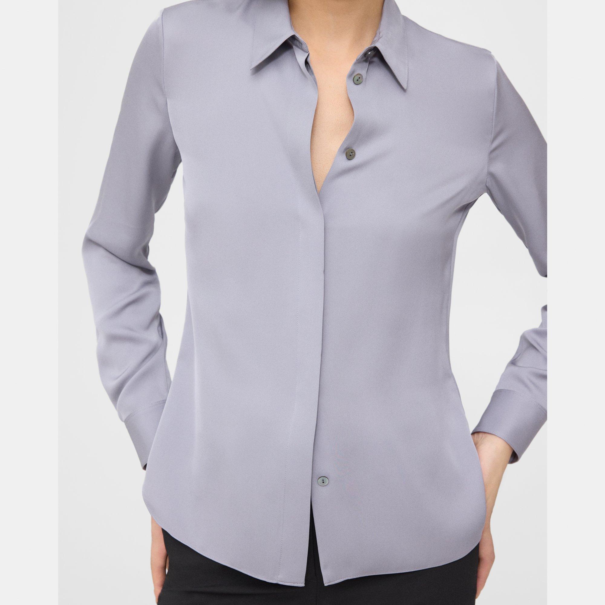 Fitted Shirt in Silk Georgette