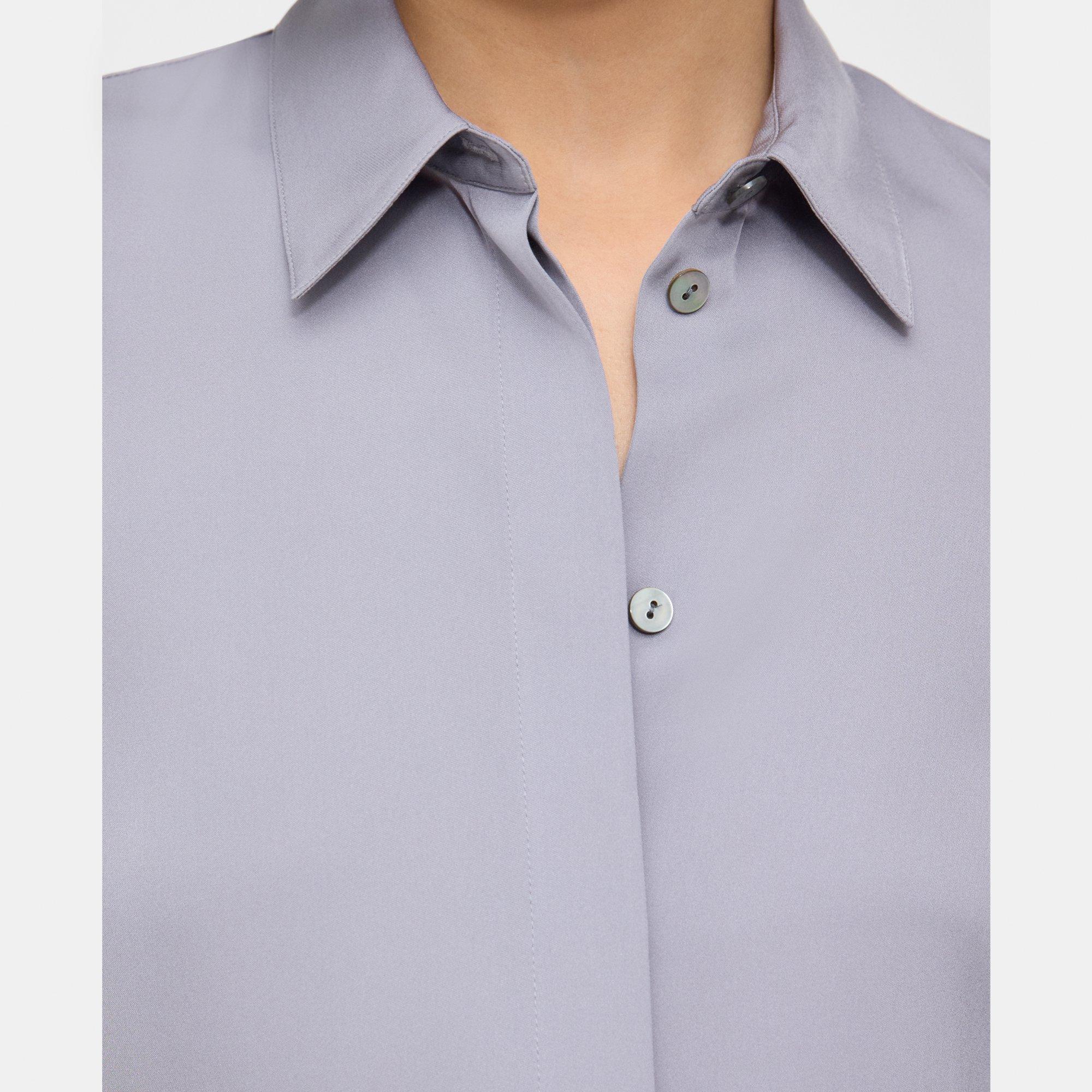 Fitted Shirt in Silk Georgette