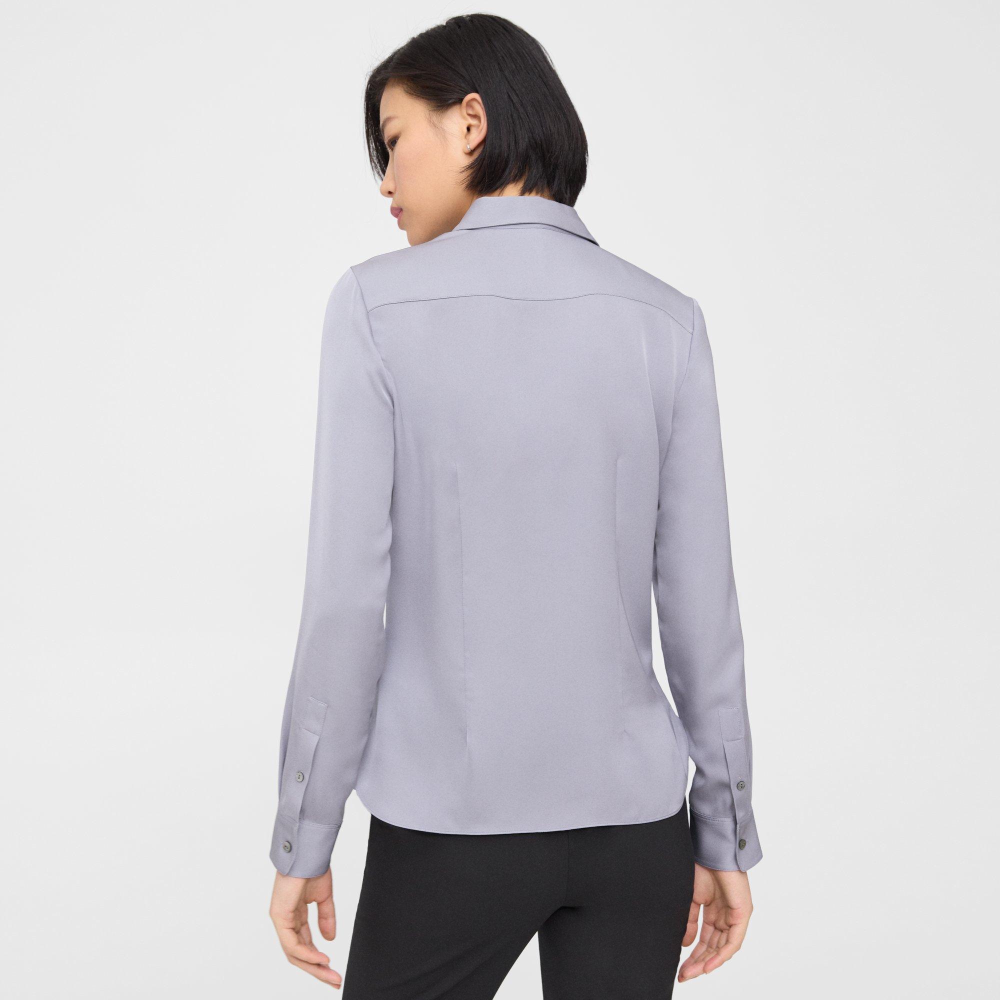 Fitted Shirt in Silk Georgette