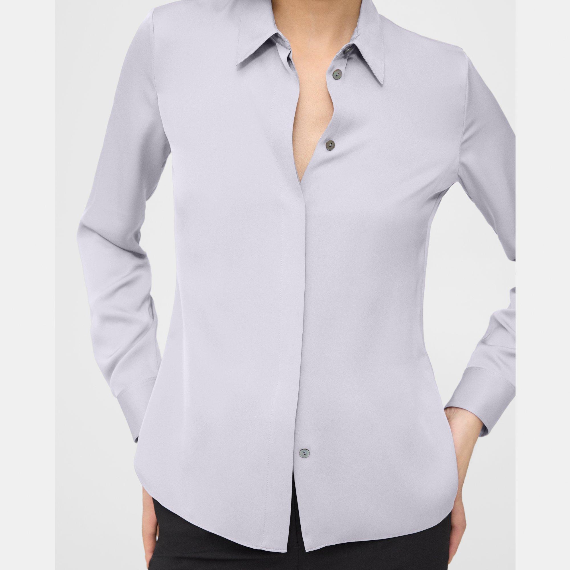 Fitted Shirt in Silk Georgette