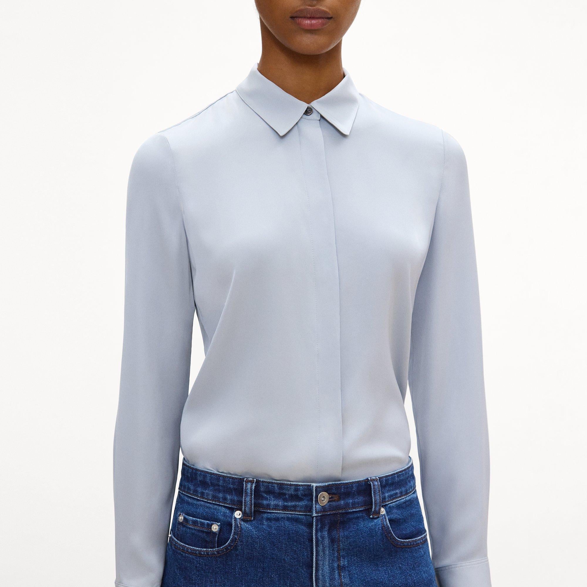 Fitted Shirt in Silk Georgette