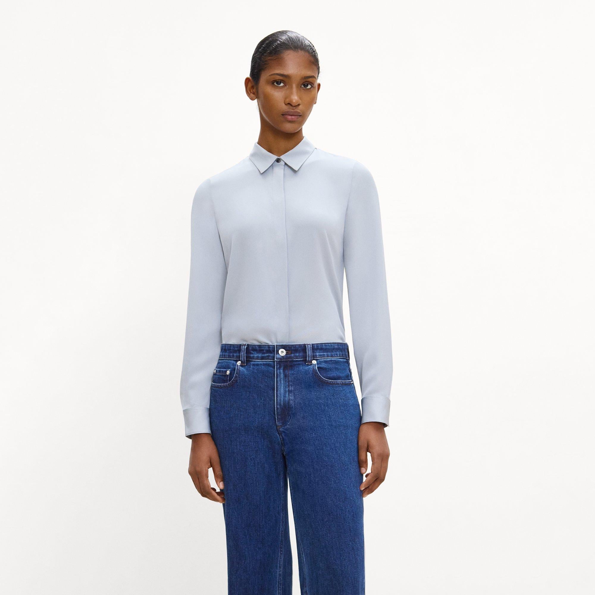 Fitted Shirt in Silk Georgette