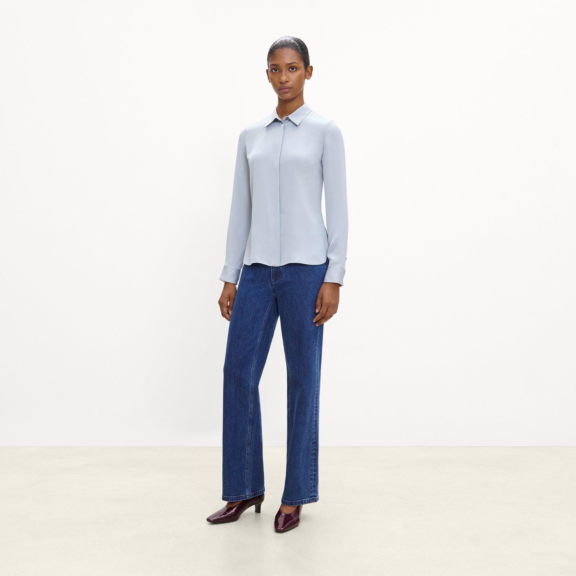 Fitted Shirt in Silk Georgette