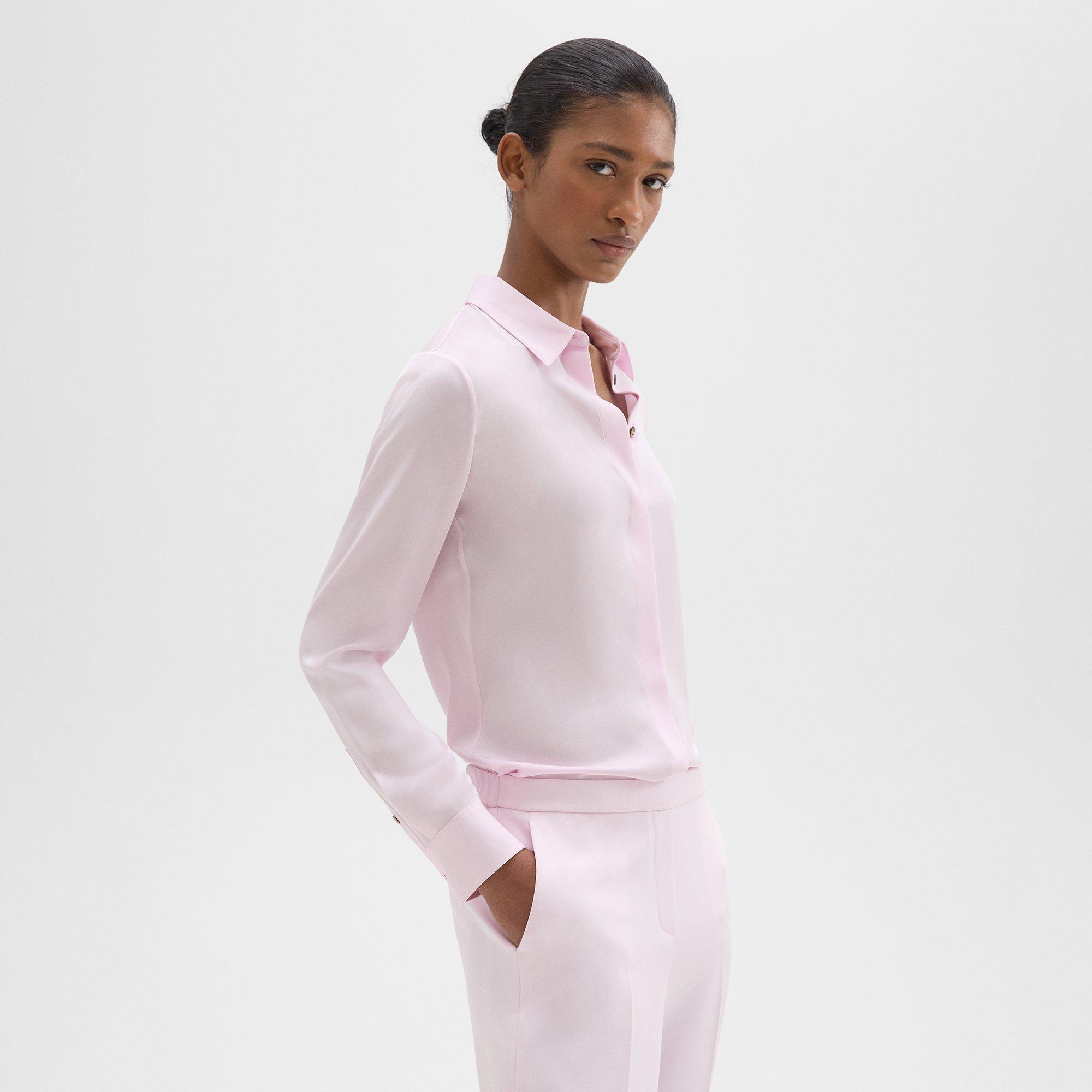 Fitted Shirt in Silk Georgette