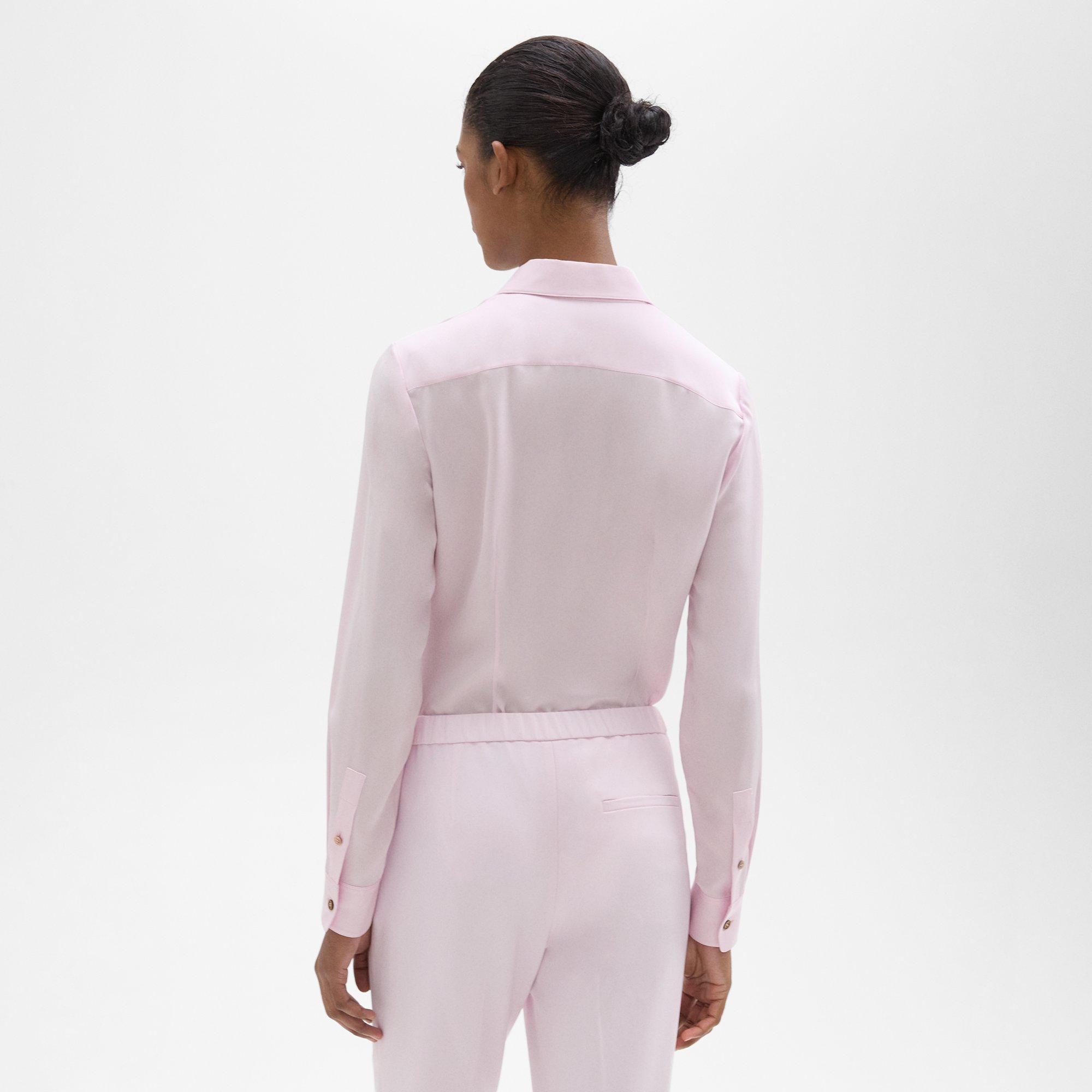 Fitted Shirt in Silk Georgette
