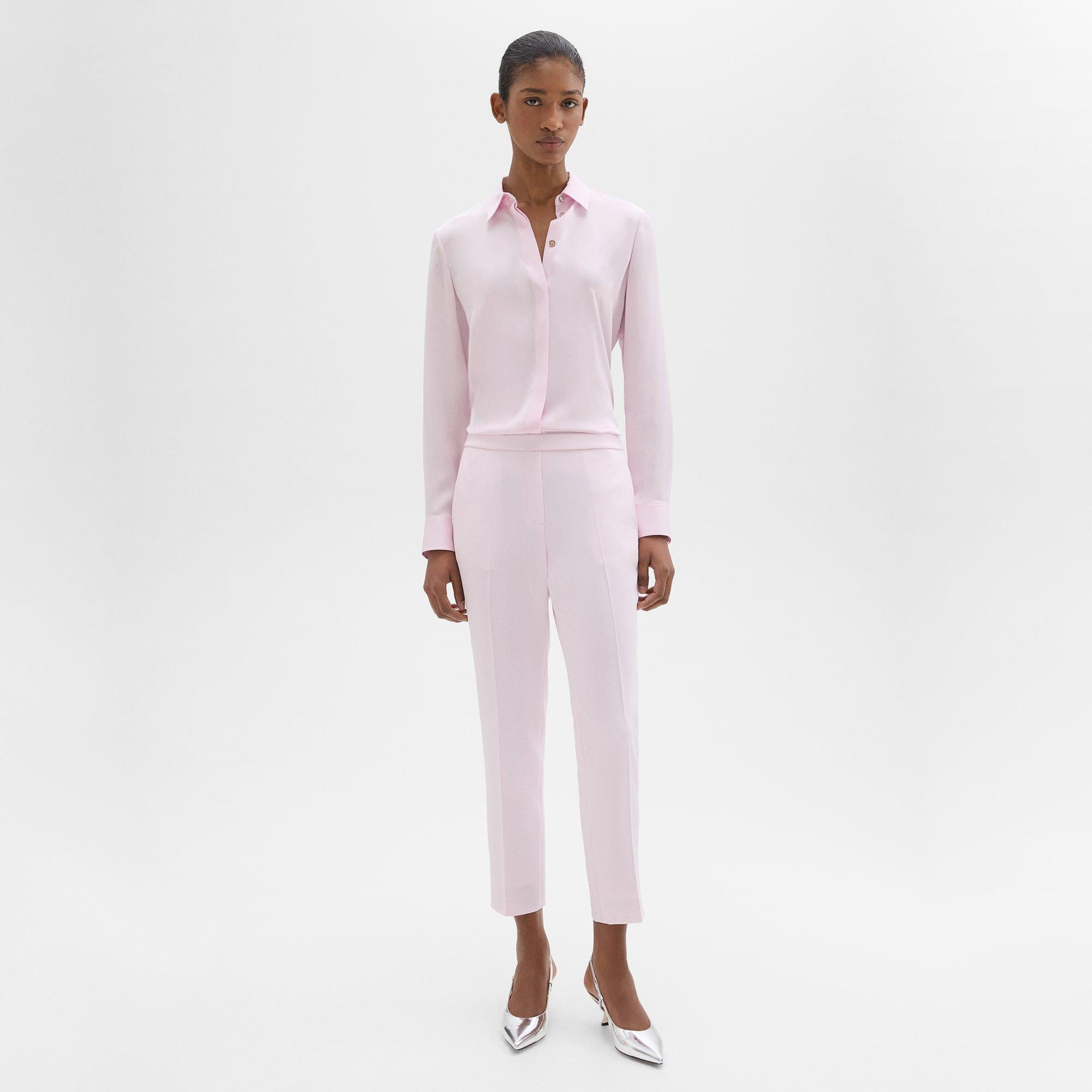 Fitted Shirt in Silk Georgette