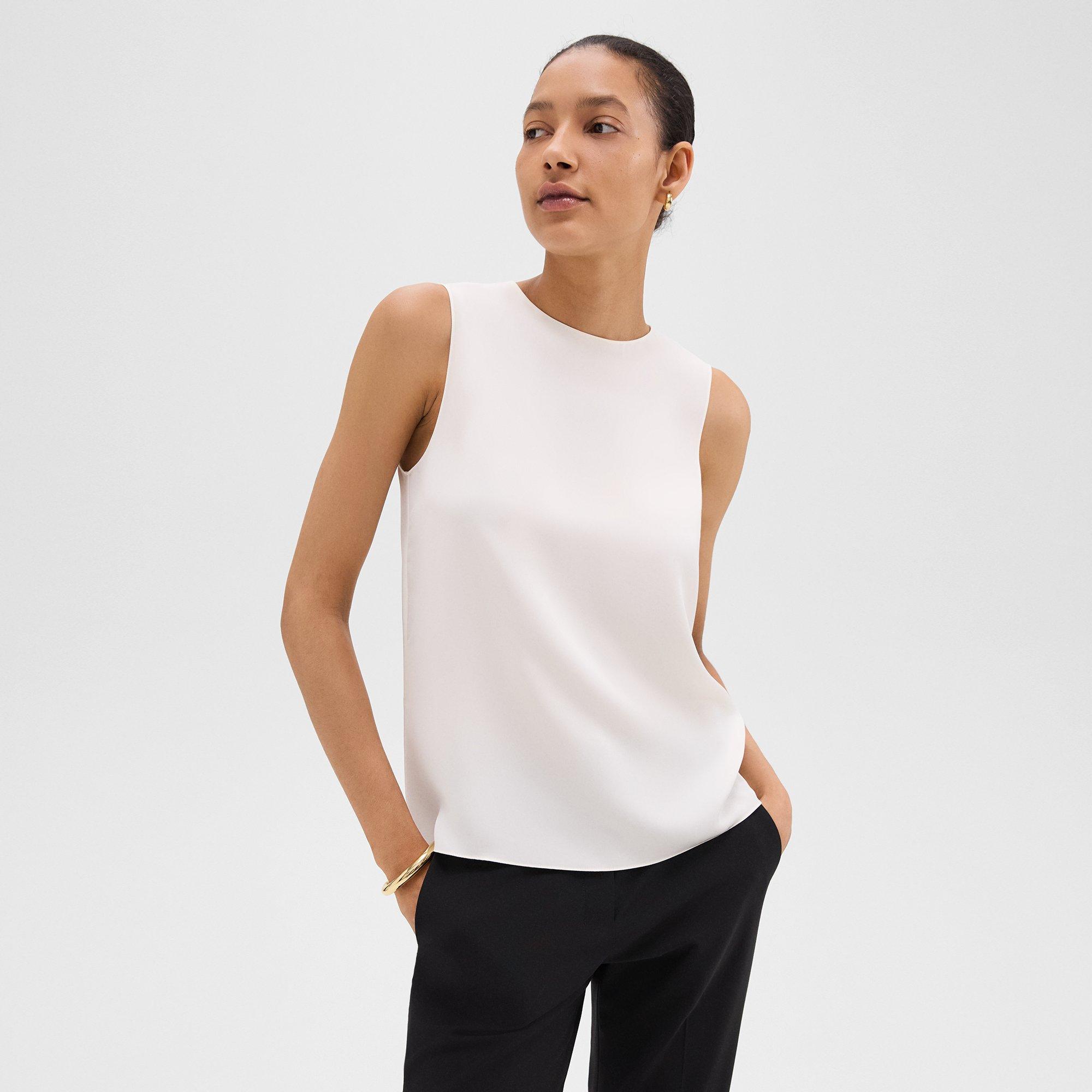 Theory Shell Top in Silk Georgette