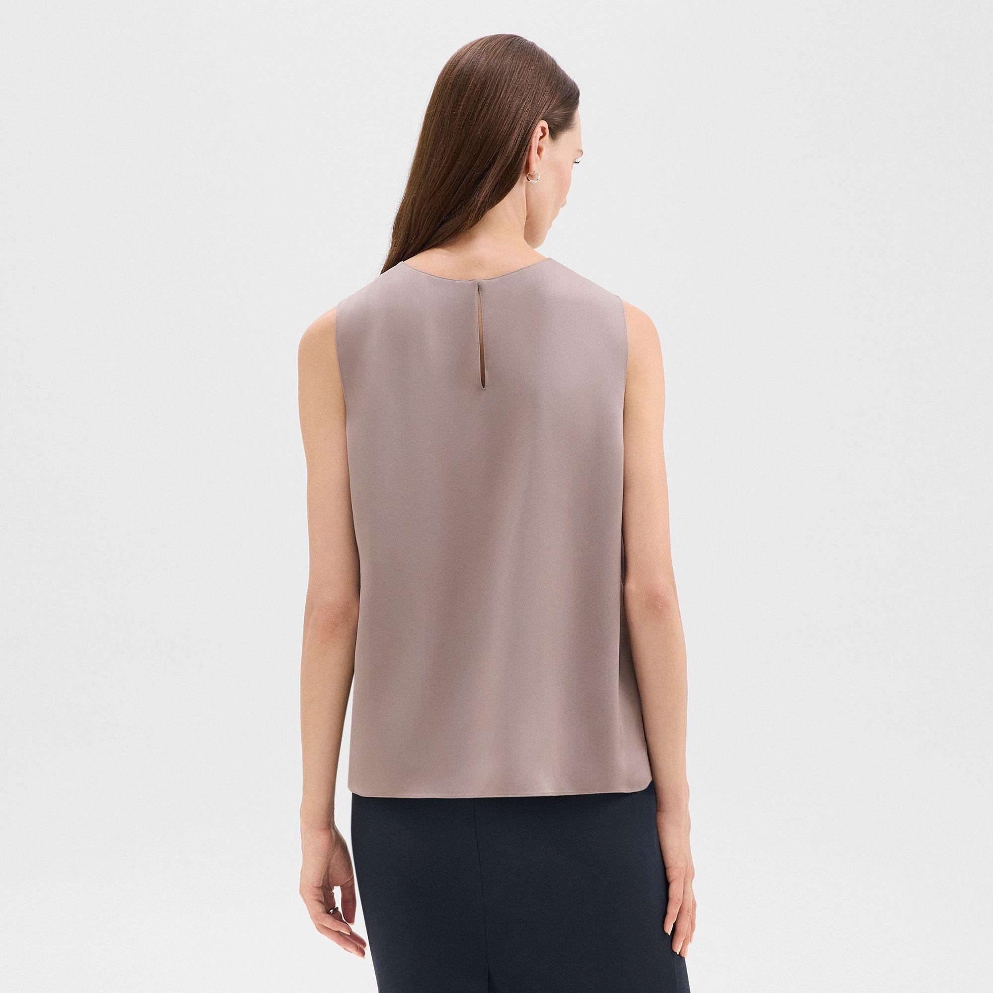 Tank-Top aus Seiden-Georgette