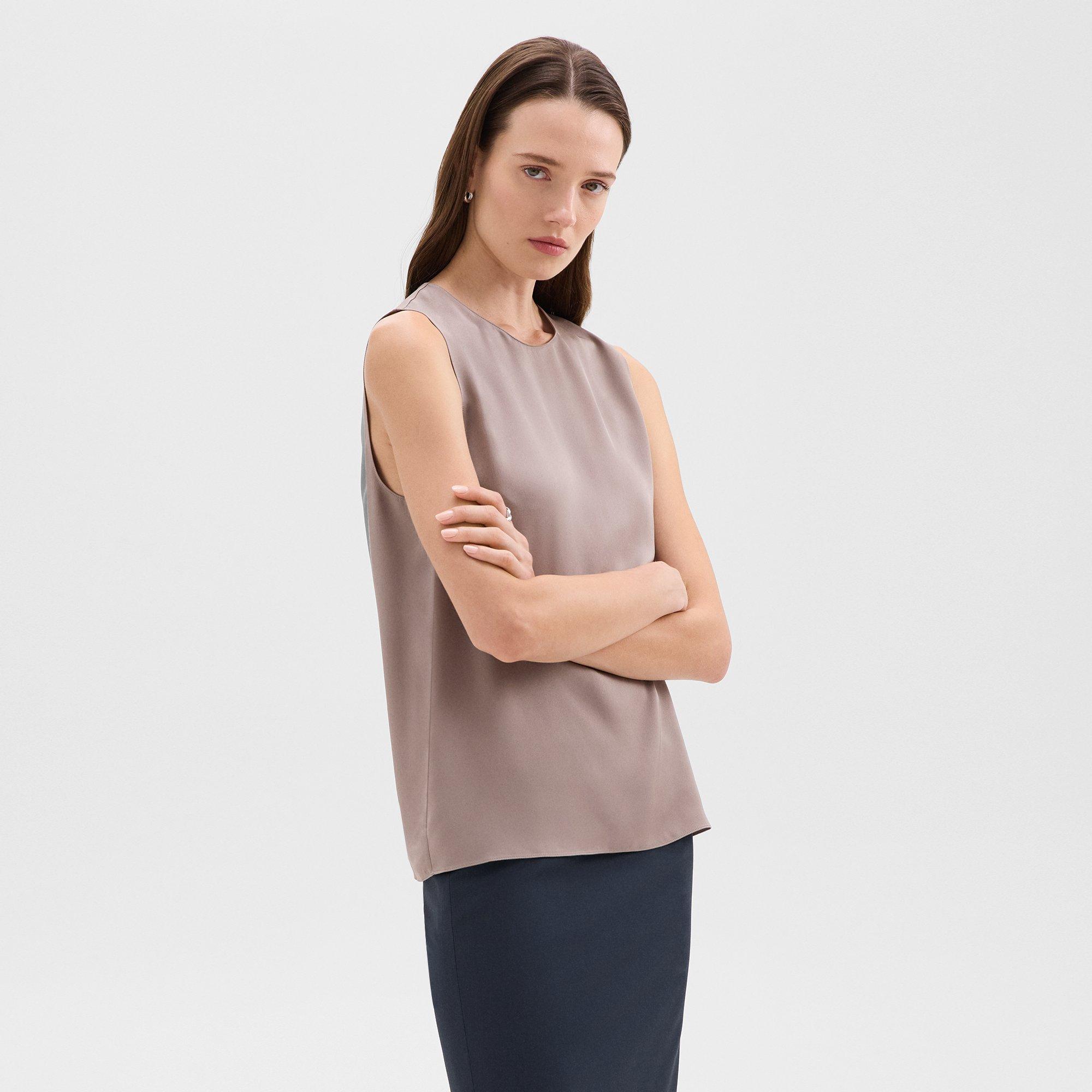 Tank-Top aus Seiden-Georgette