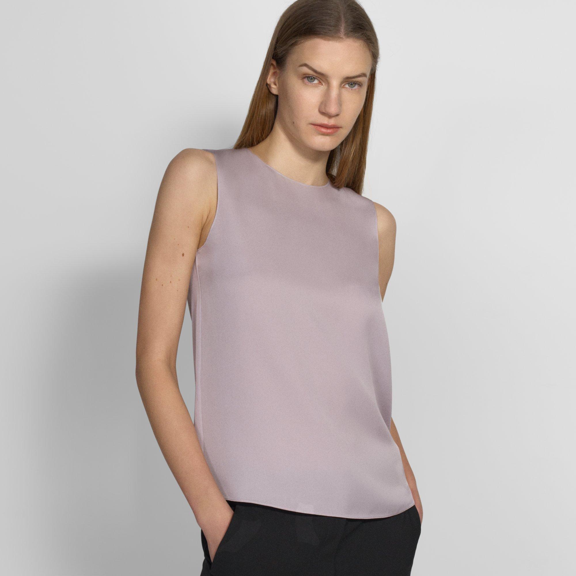 hund stege hjul Silk Georgette Shell Top | Theory