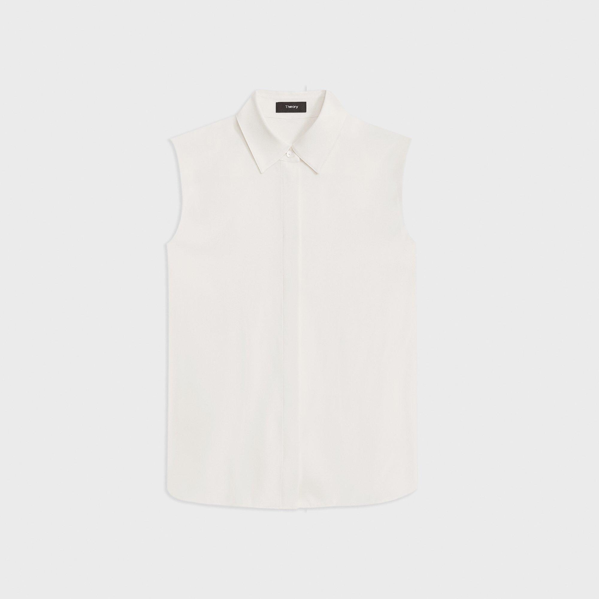 Silk Sleeveless Bias Shirt in Shirts & Tees