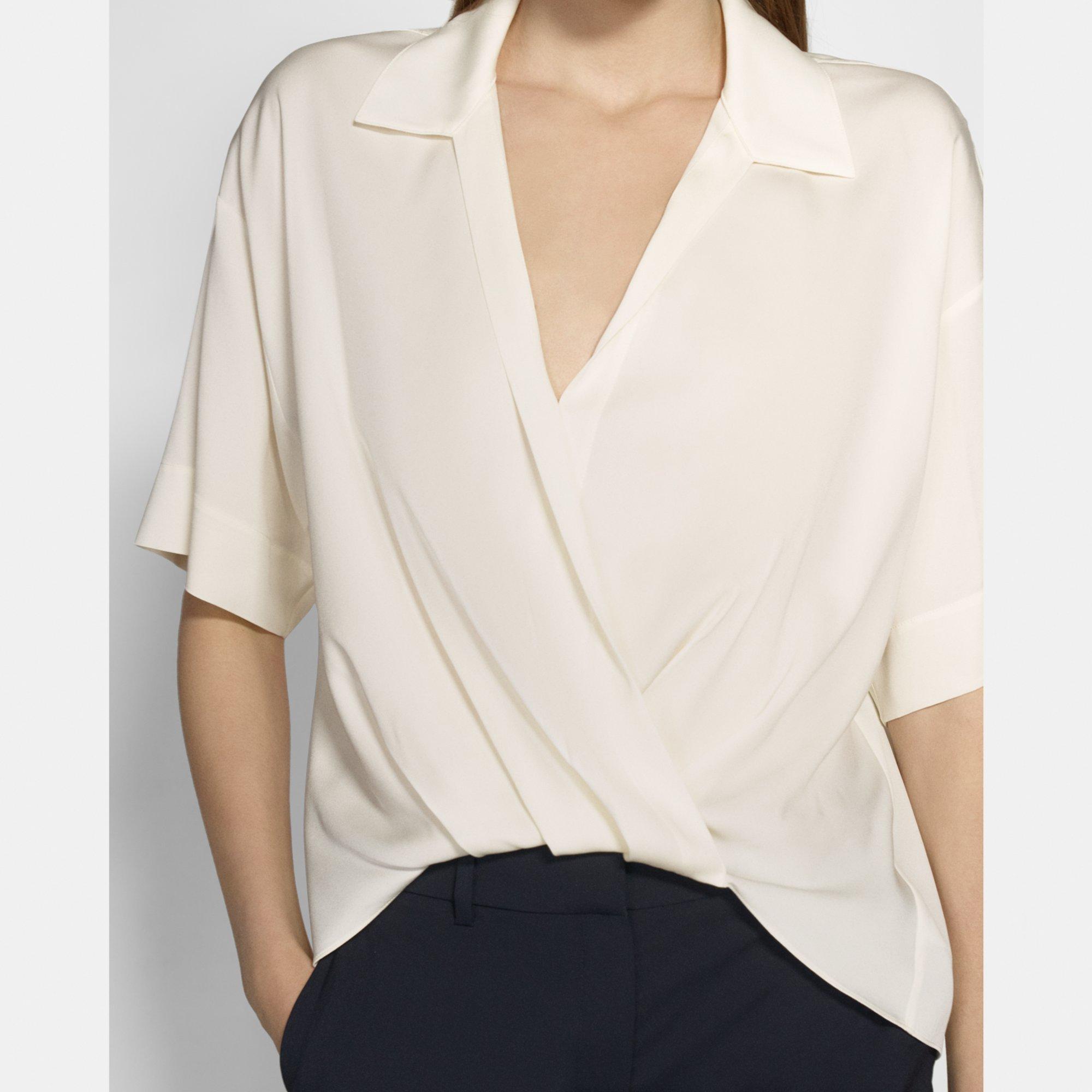 Twist Blouse in Stretch Silk