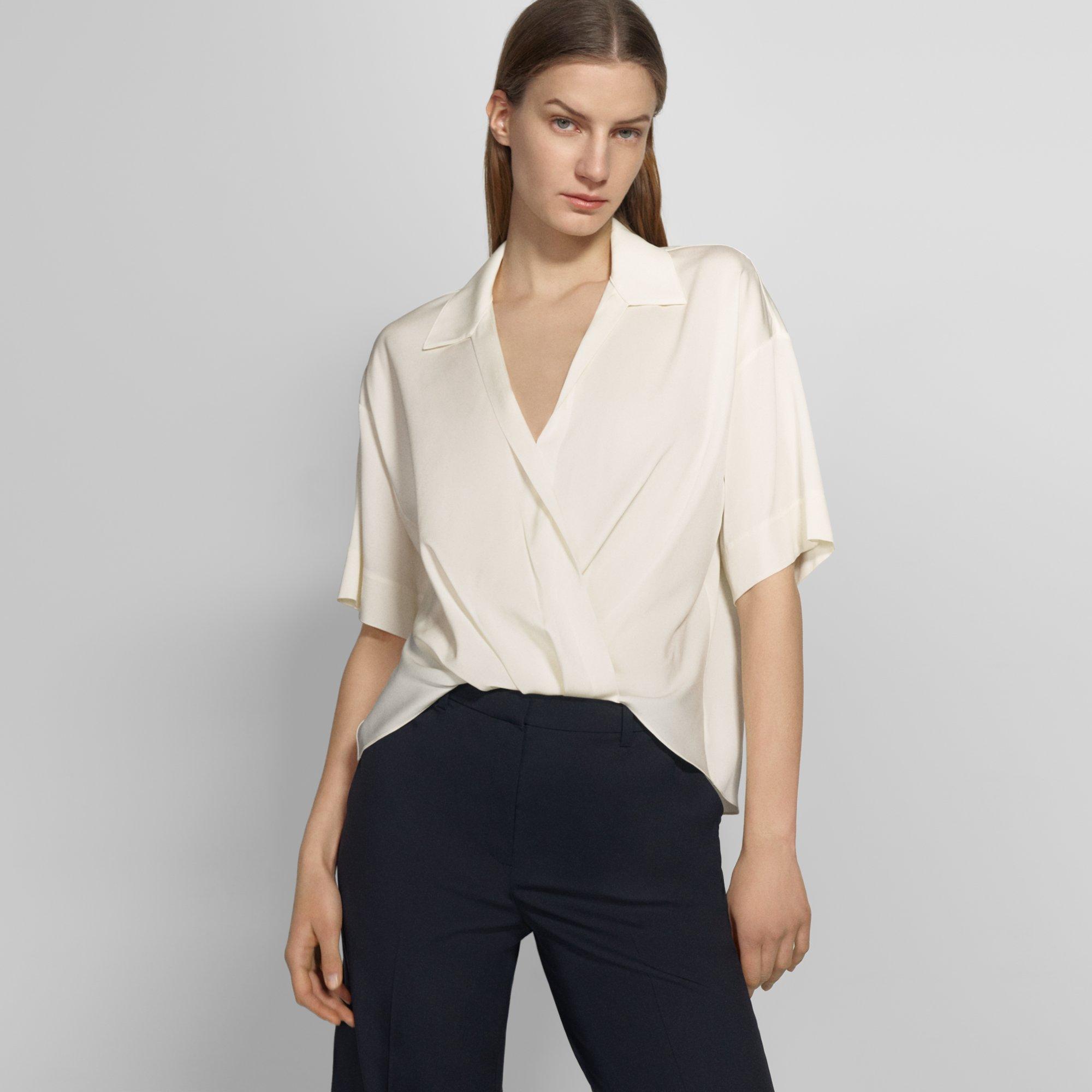 Twist Blouse in Stretch Silk