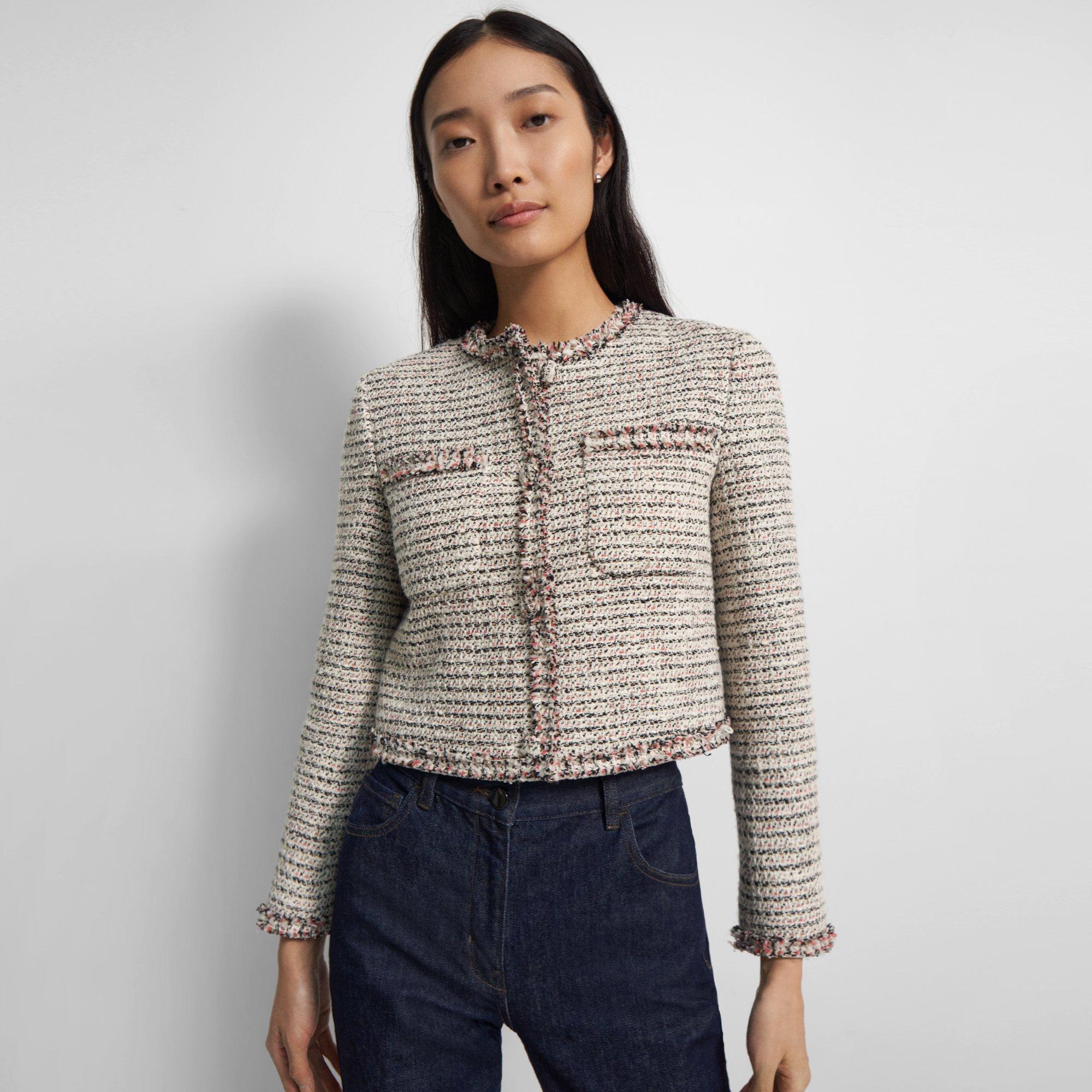 ジャケット・アウター 身幅90cmCotton Tweed Cropped Jacket | Theory