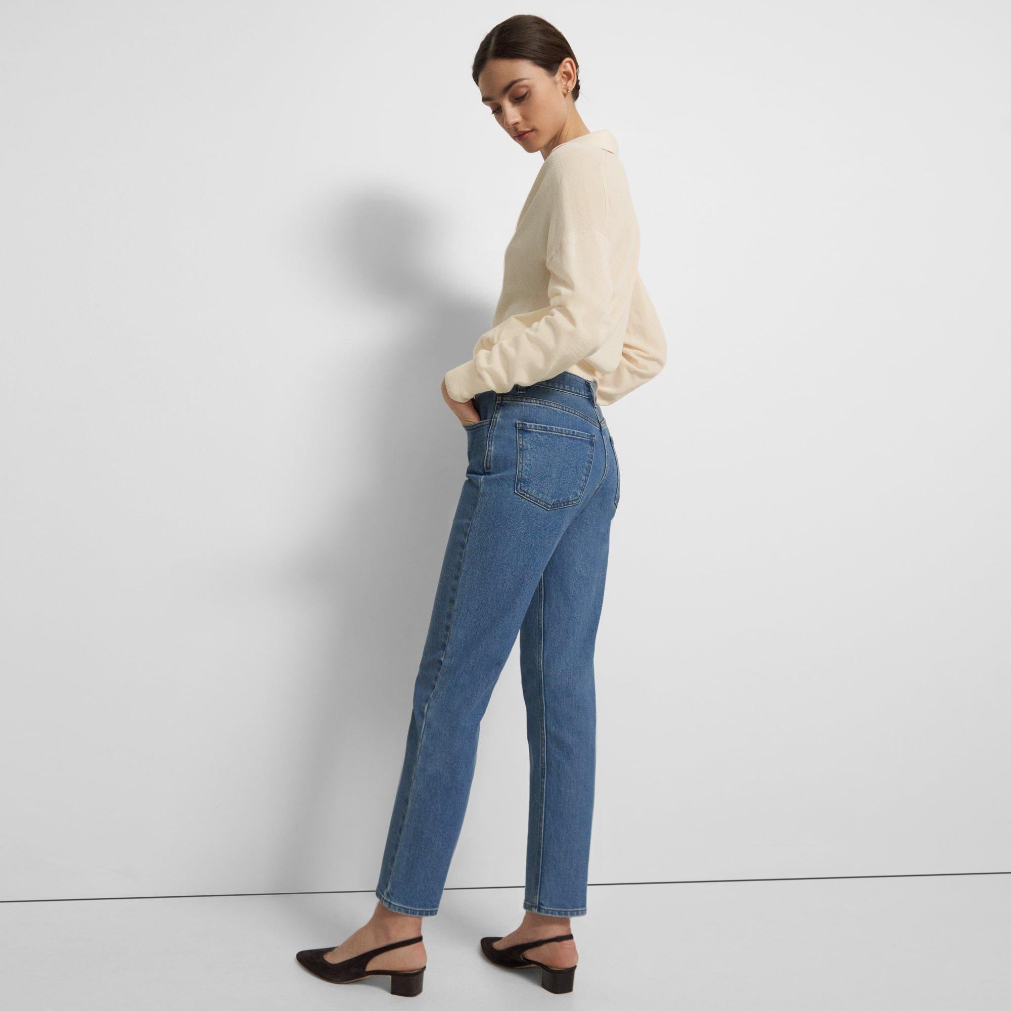 Washed Denim Slim Cropped Jean