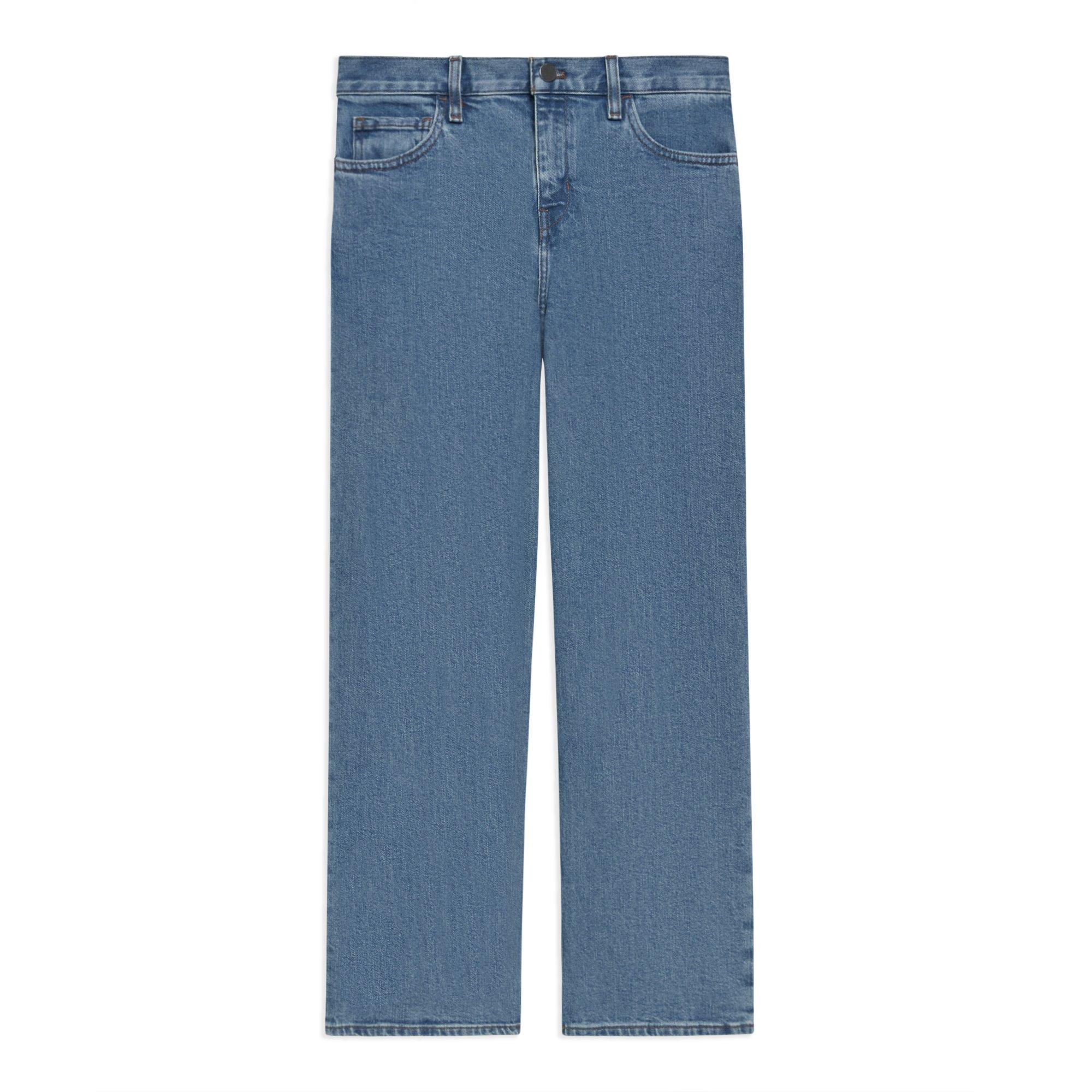 Wide Crop Jean in Washed Denim