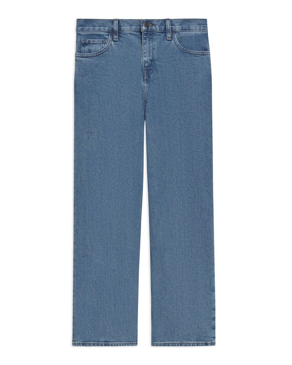 Wide Crop Jean in Washed Denim