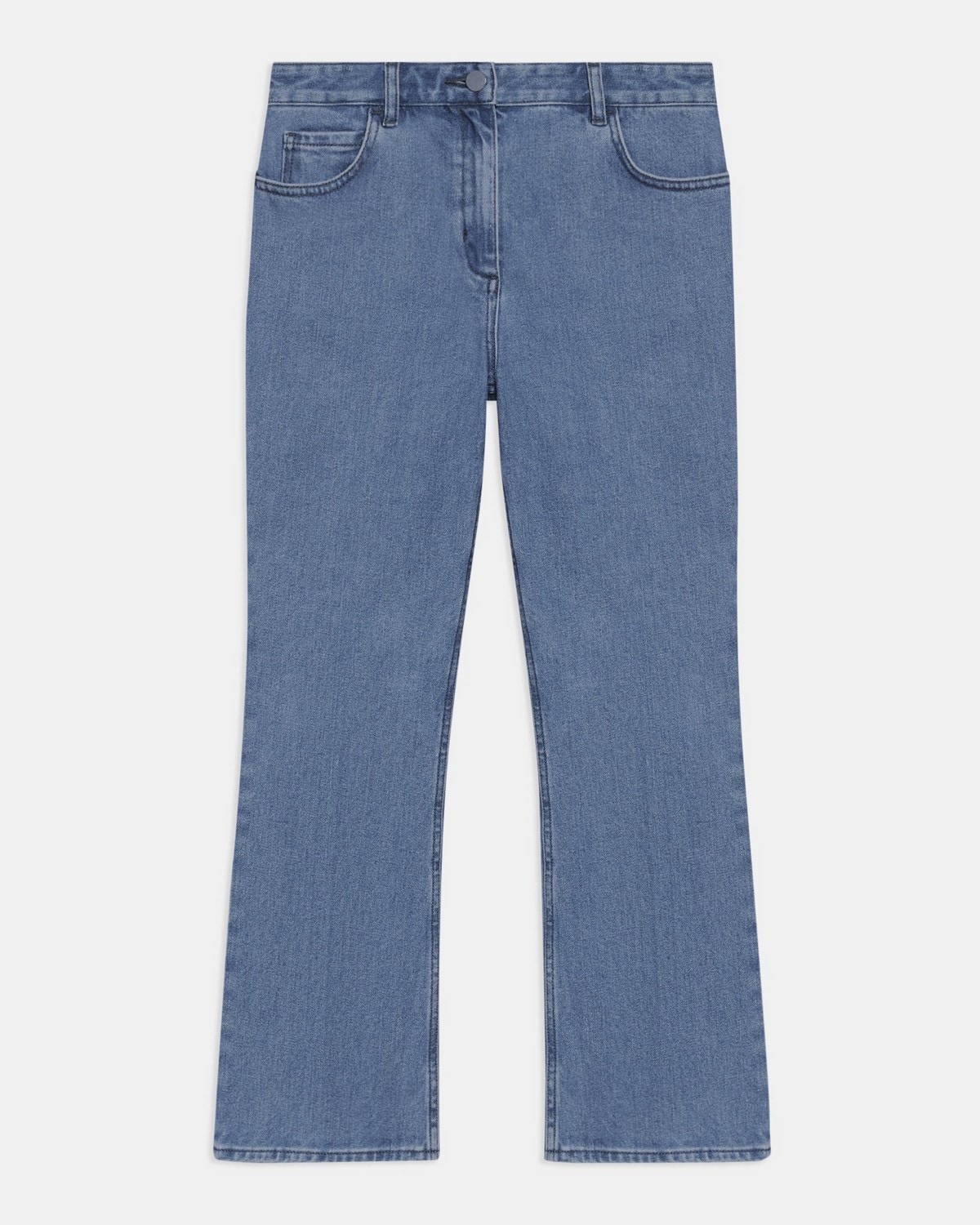 5-Pocket Flare Jean in Washed Denim