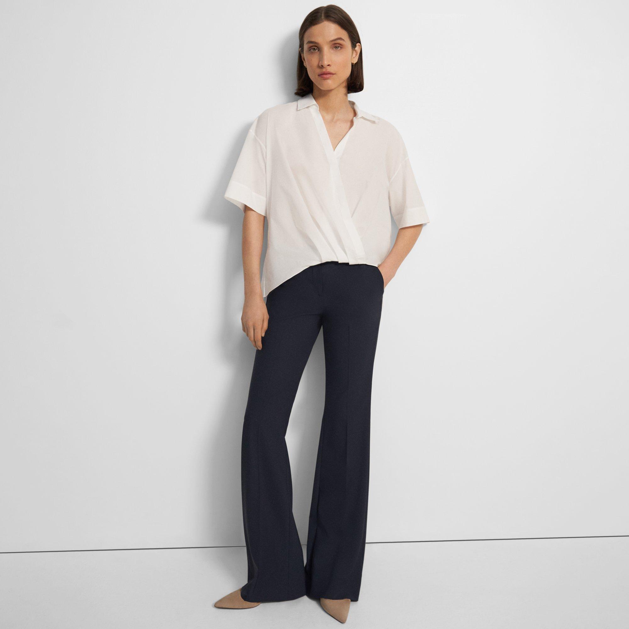 Twist Short-Sleeve Shirt in Cotton Mélange