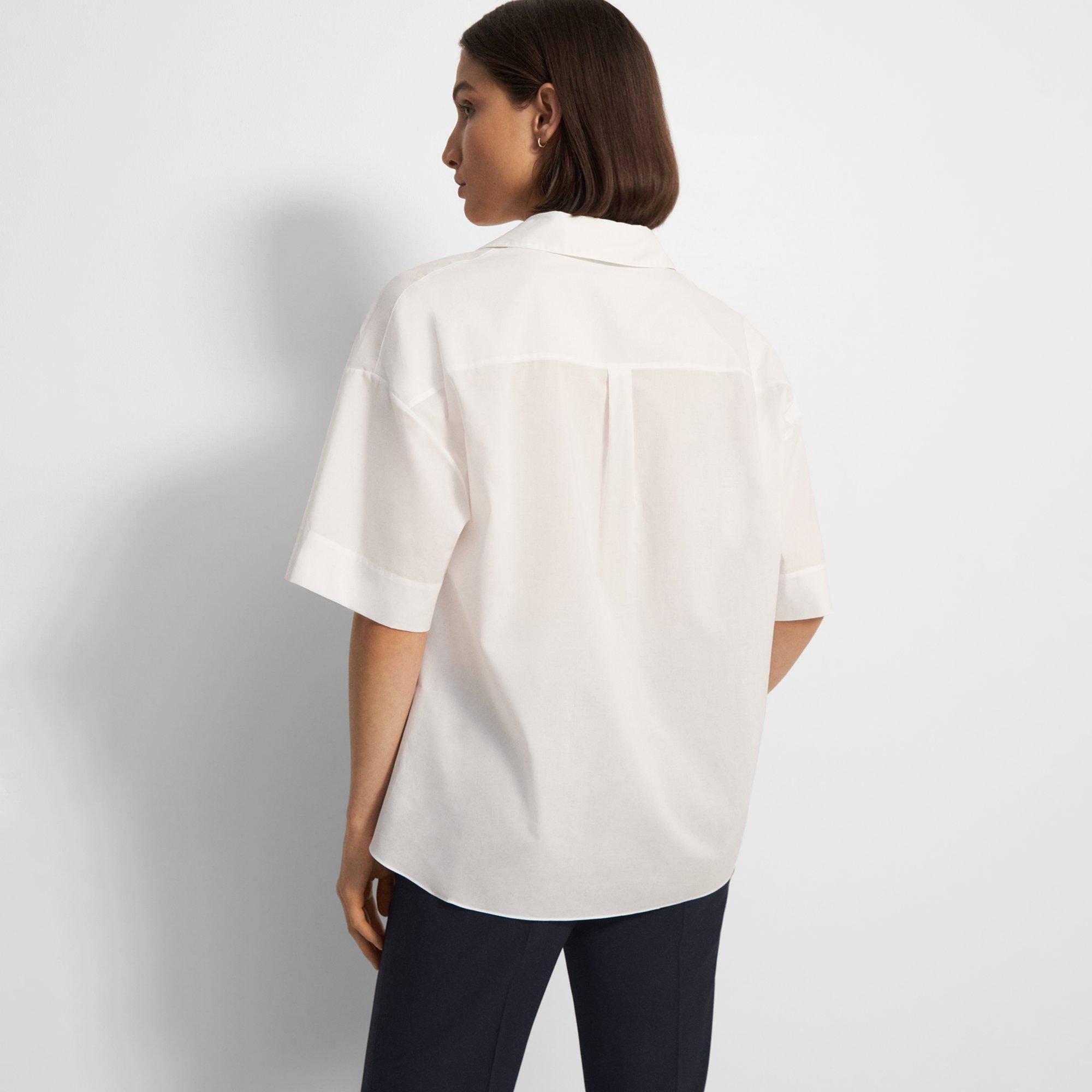 Twist Short-Sleeve Shirt in Cotton Mélange