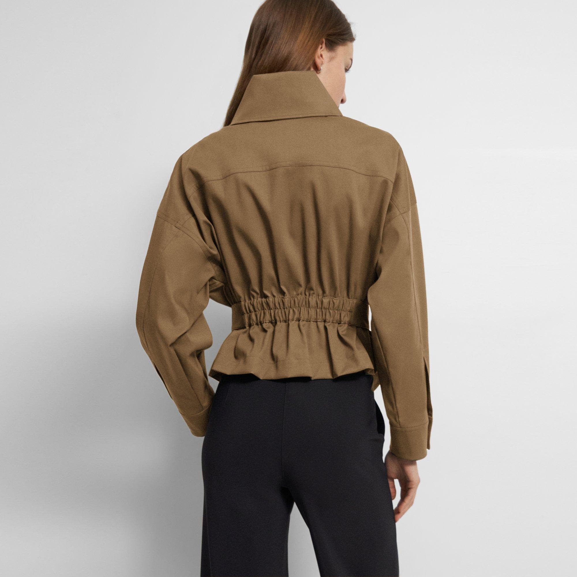 Cotton-Nylon Twill Belted Cargo Jacket | Theory