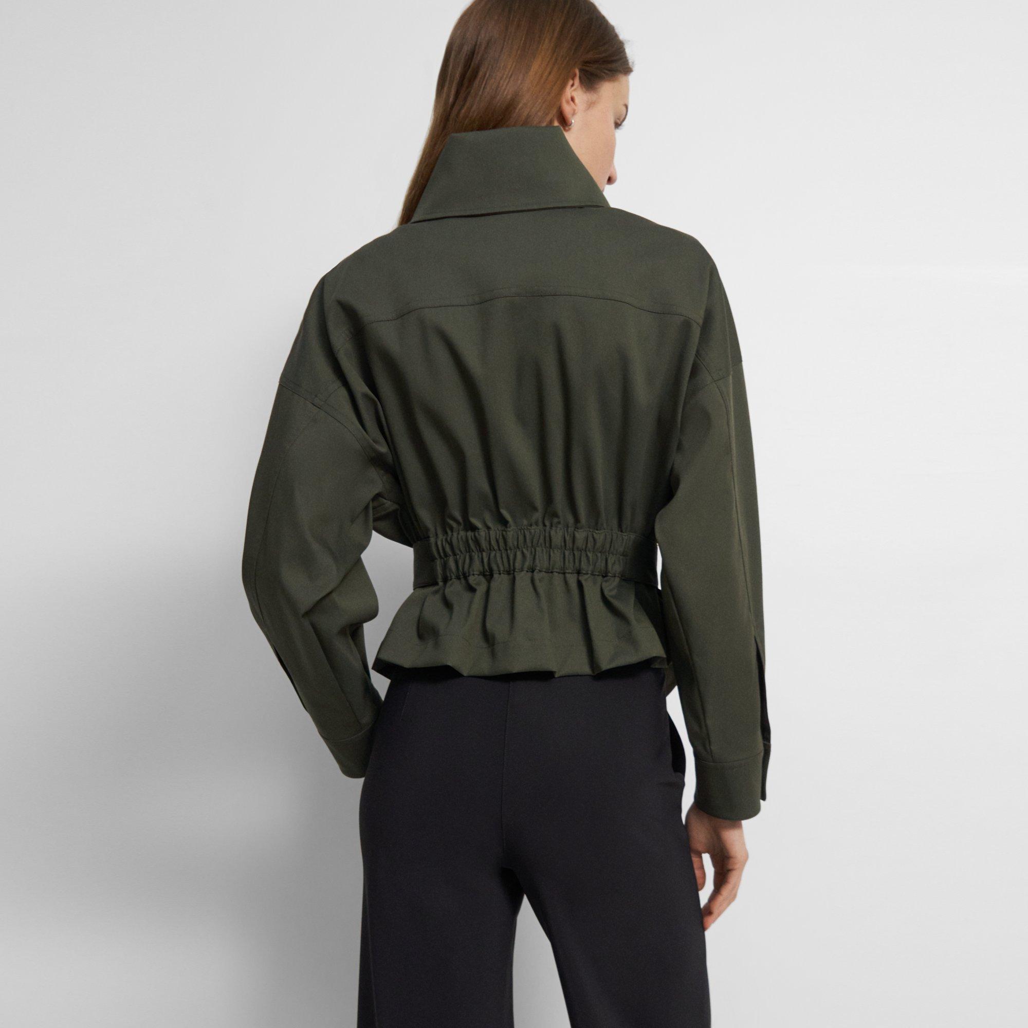 Cotton-Nylon Twill Belted Cargo Jacket | Theory