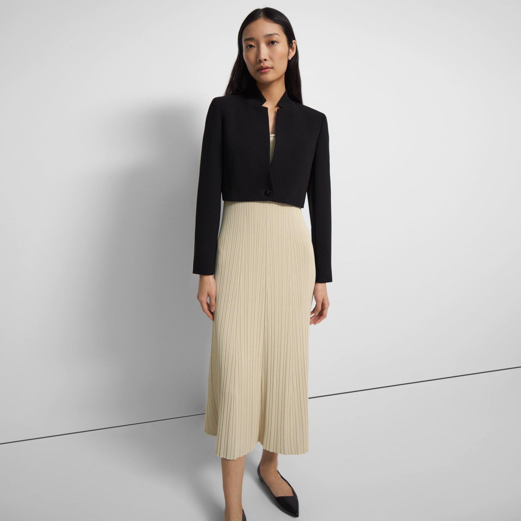 Cropped Blazer in Admiral Crepe