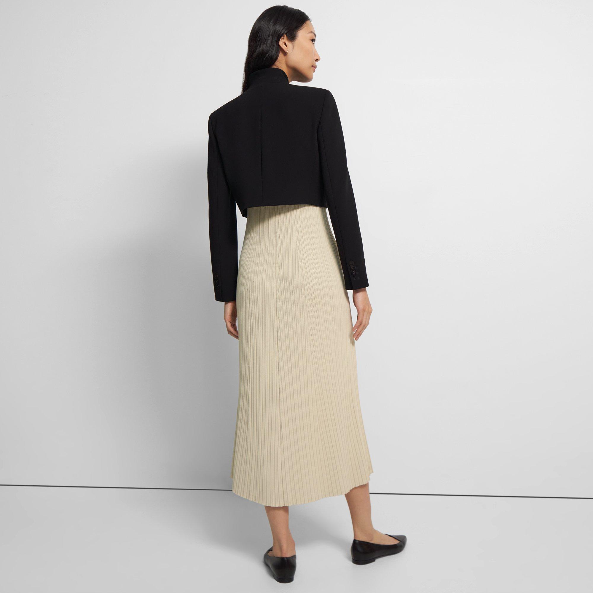 Cropped Blazer in Admiral Crepe