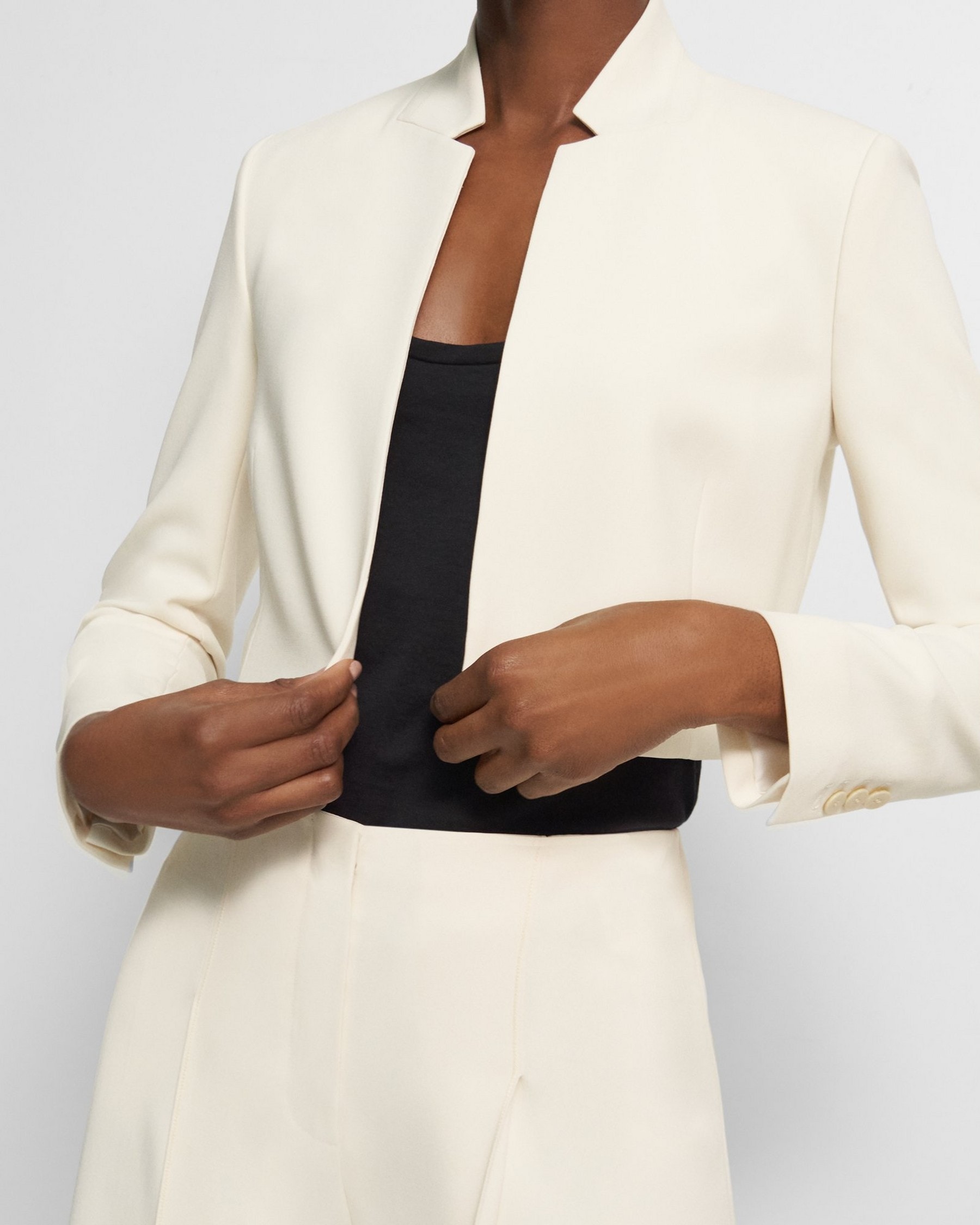 Cropped Blazer in Admiral Crepe
