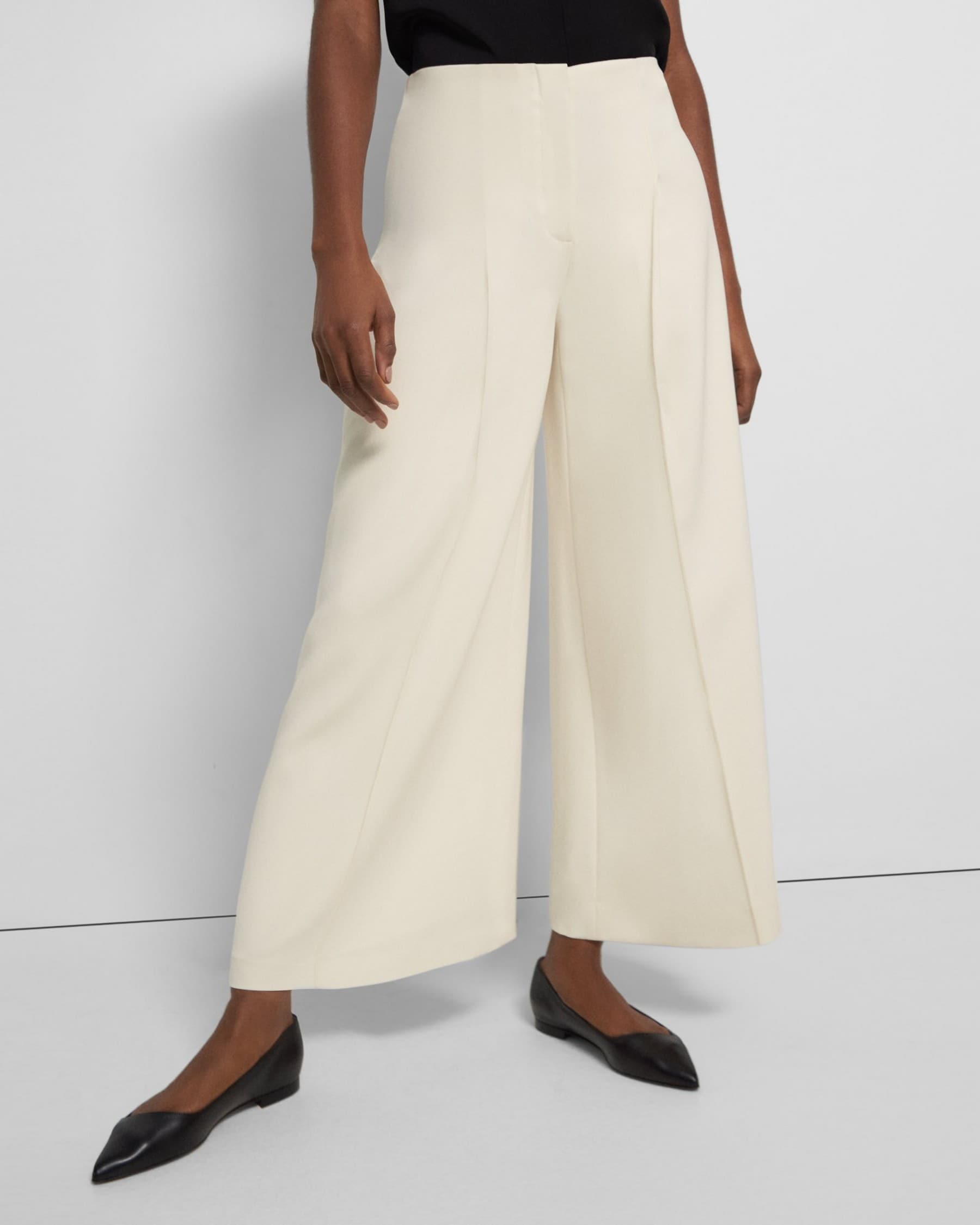 Admiral Crepe Pleated Wide-Leg Pant | Theory