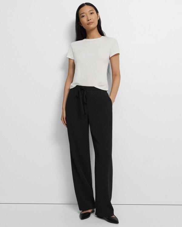 Relaxed Drawstring Trouser in Crepe