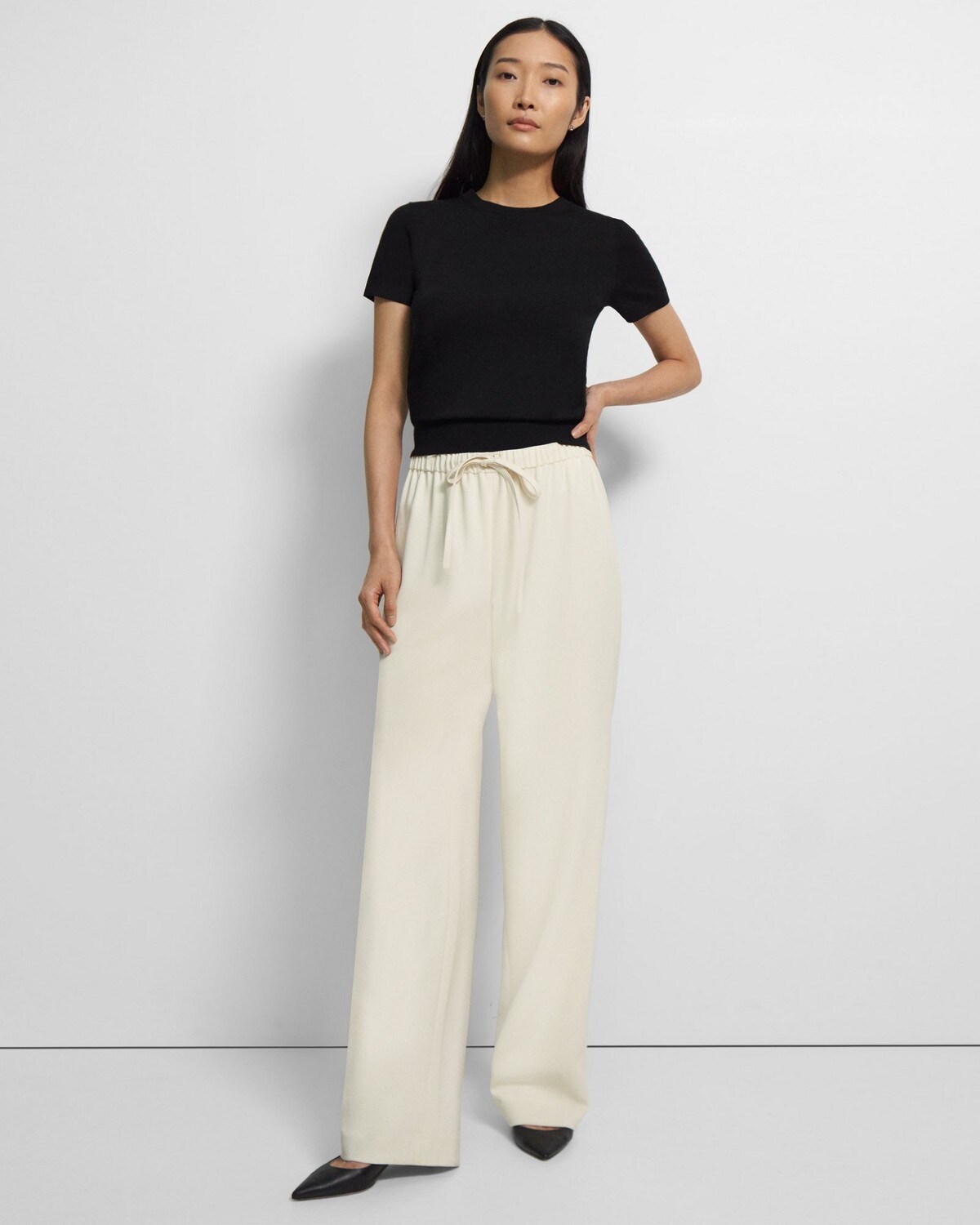 Relaxed Drawstring Trouser in Admiral Crepe