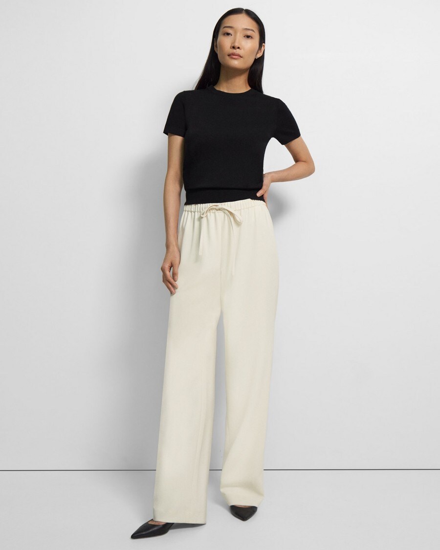 Admiral Crepe Relaxed Drawstring Trouser | Theory