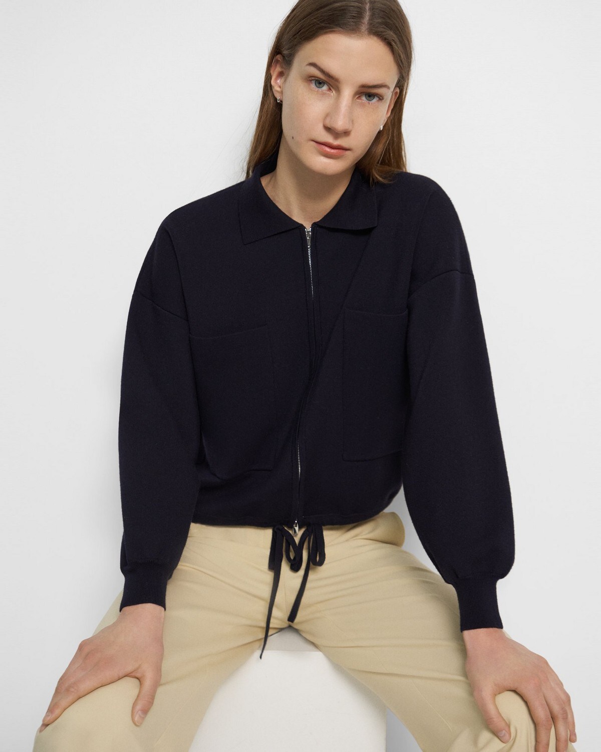 Cropped Zip Jacket in Empire Wool